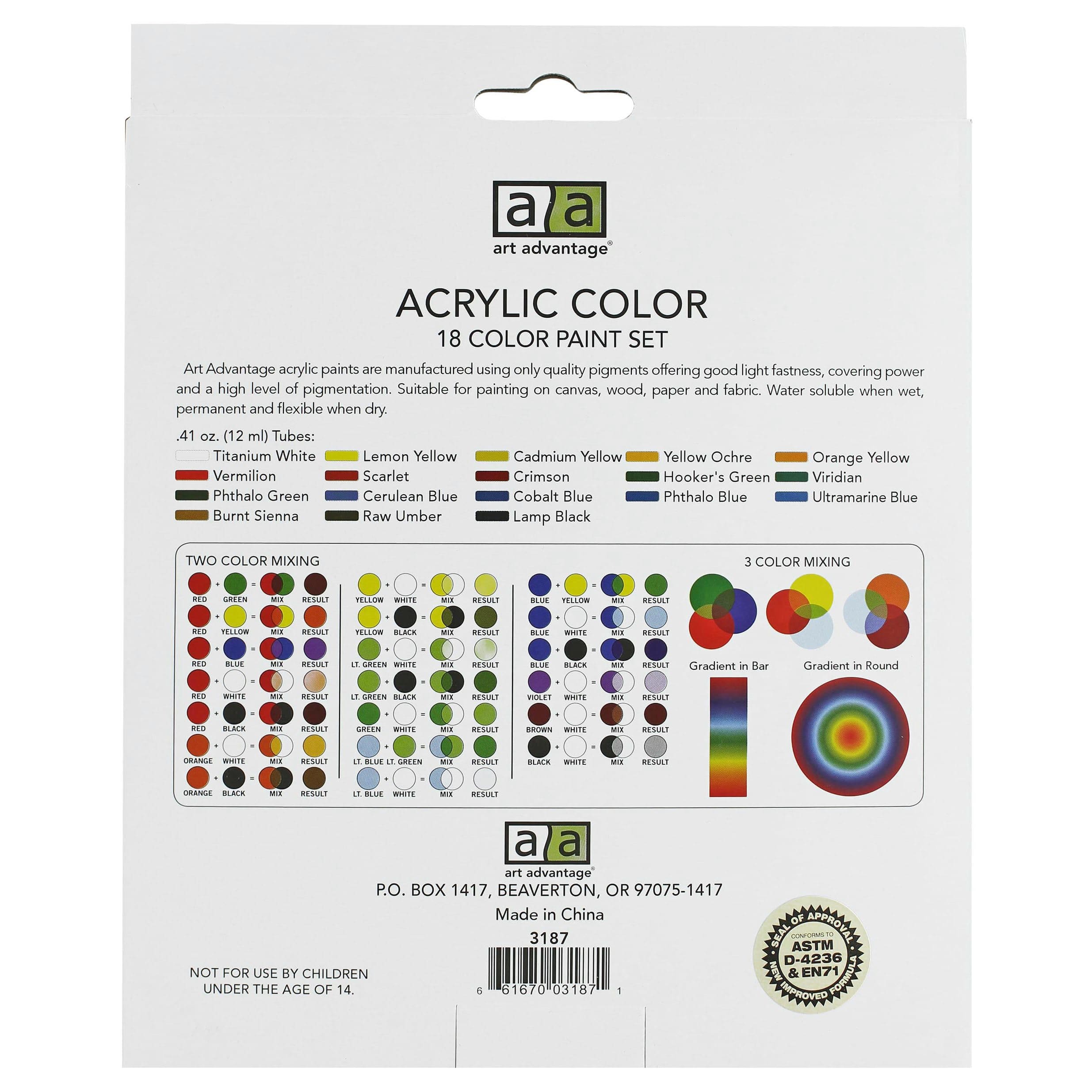 Art Advantage&#xAE; 18 Color Acrylic Paint Set