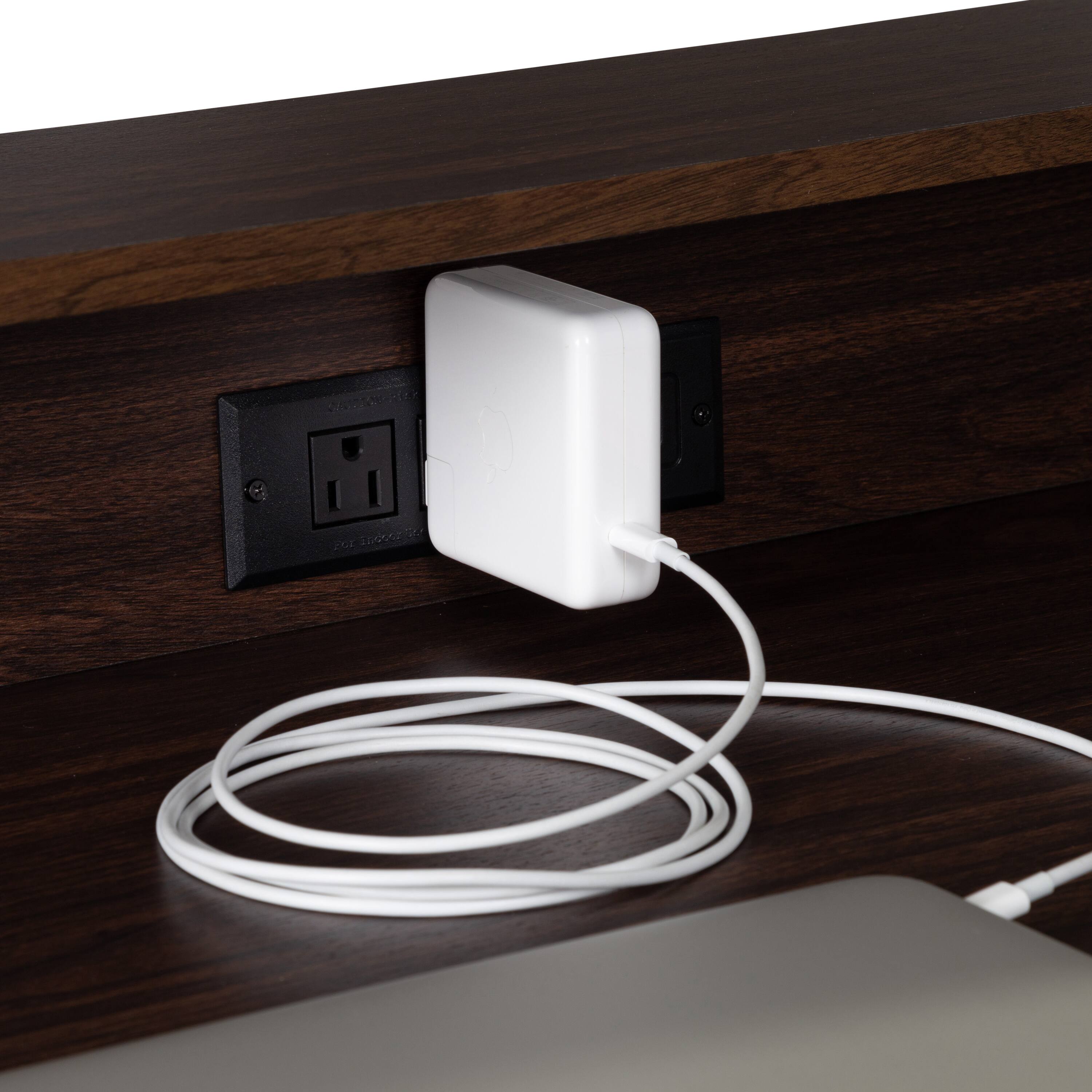 Honey Can Do Walnut & Black Computer Desk