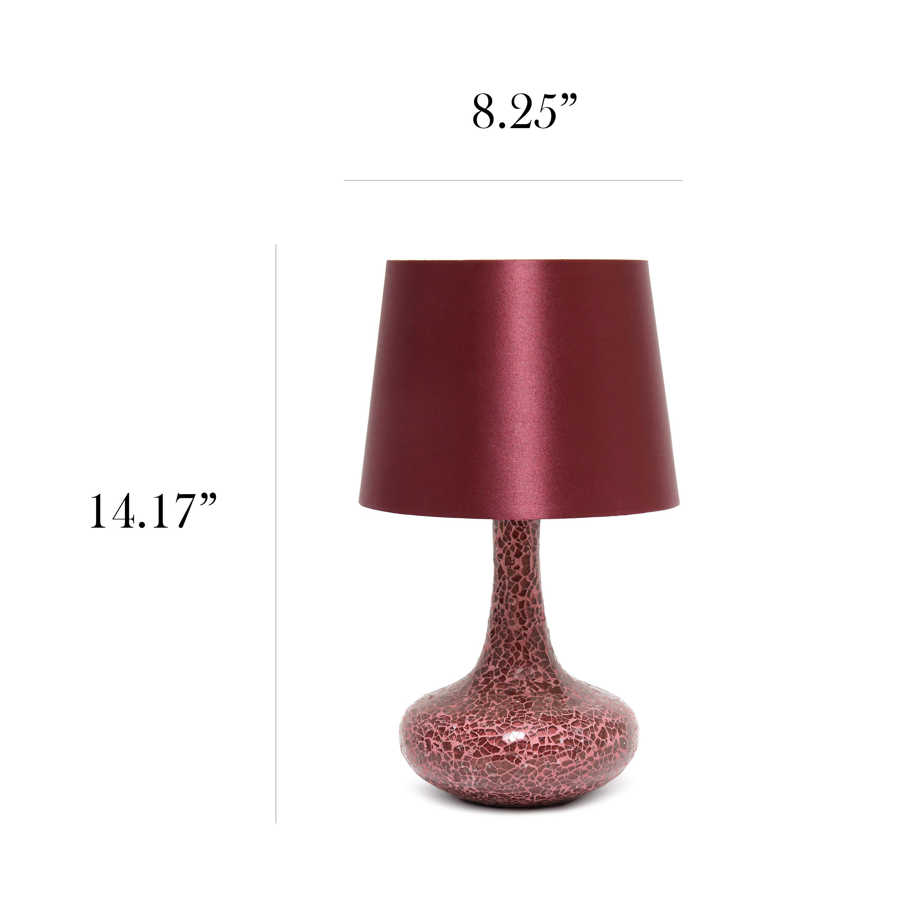 Simple Designs 14&#x22; Mosaic Glass Genie Table Lamp with Fabric Shade