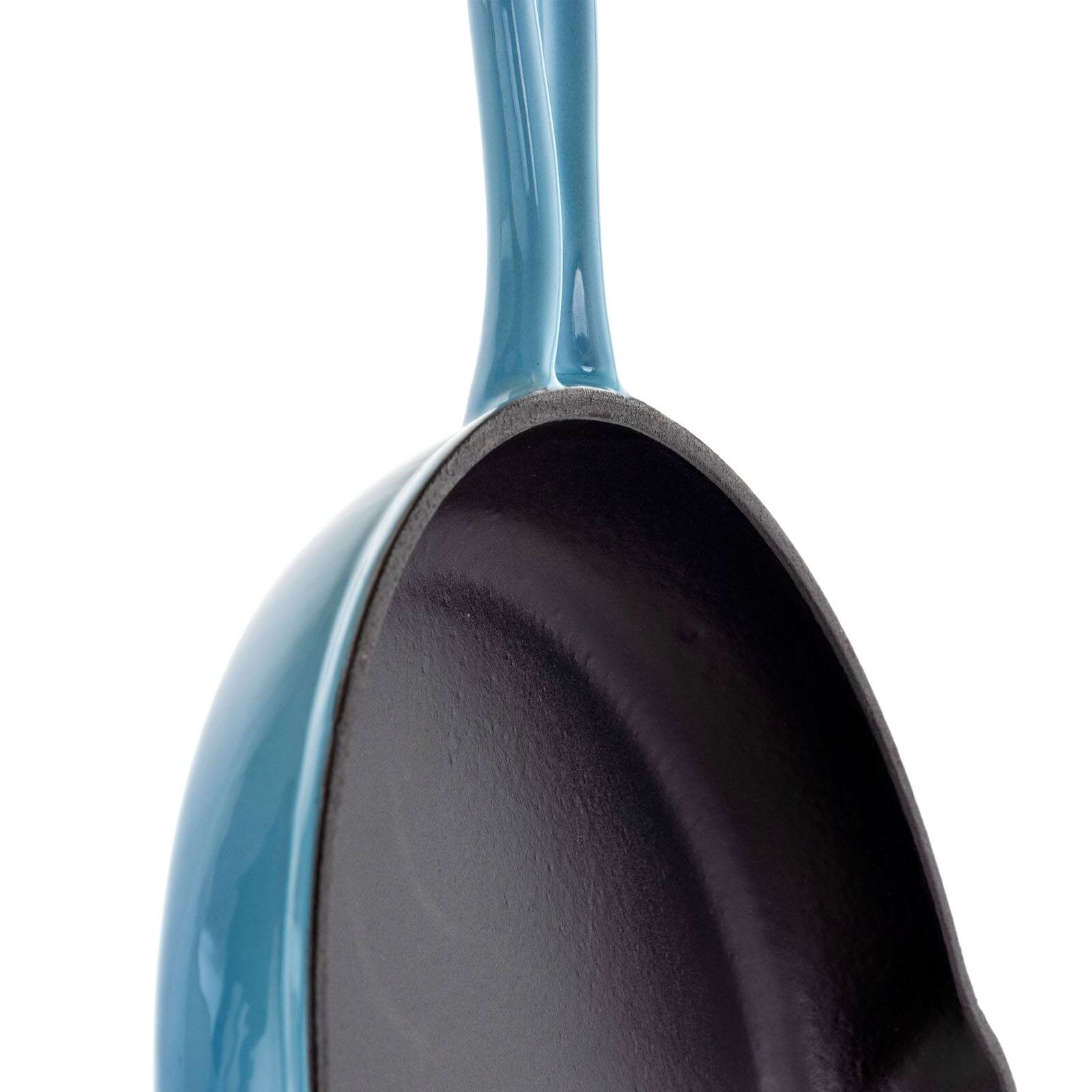 MegaChef Round 10.25&#x22; Blue Enameled Cast Iron Skillet