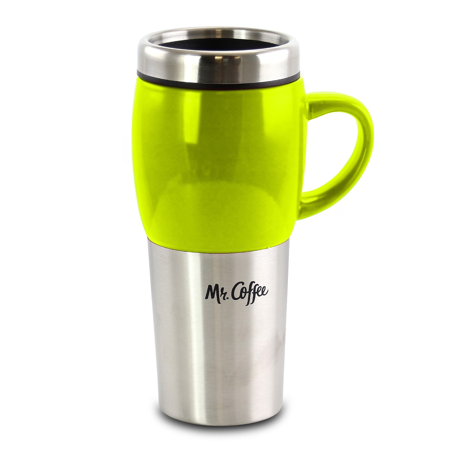 Mr. Coffee Traverse 16oz. Stainless Steel & Ceramic Travel Mug Set