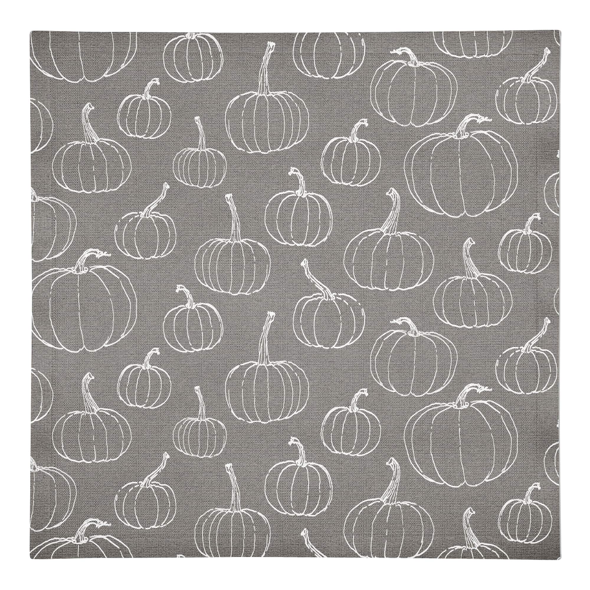 Gray Pumpkin Pattern Cotton Twill Napkin