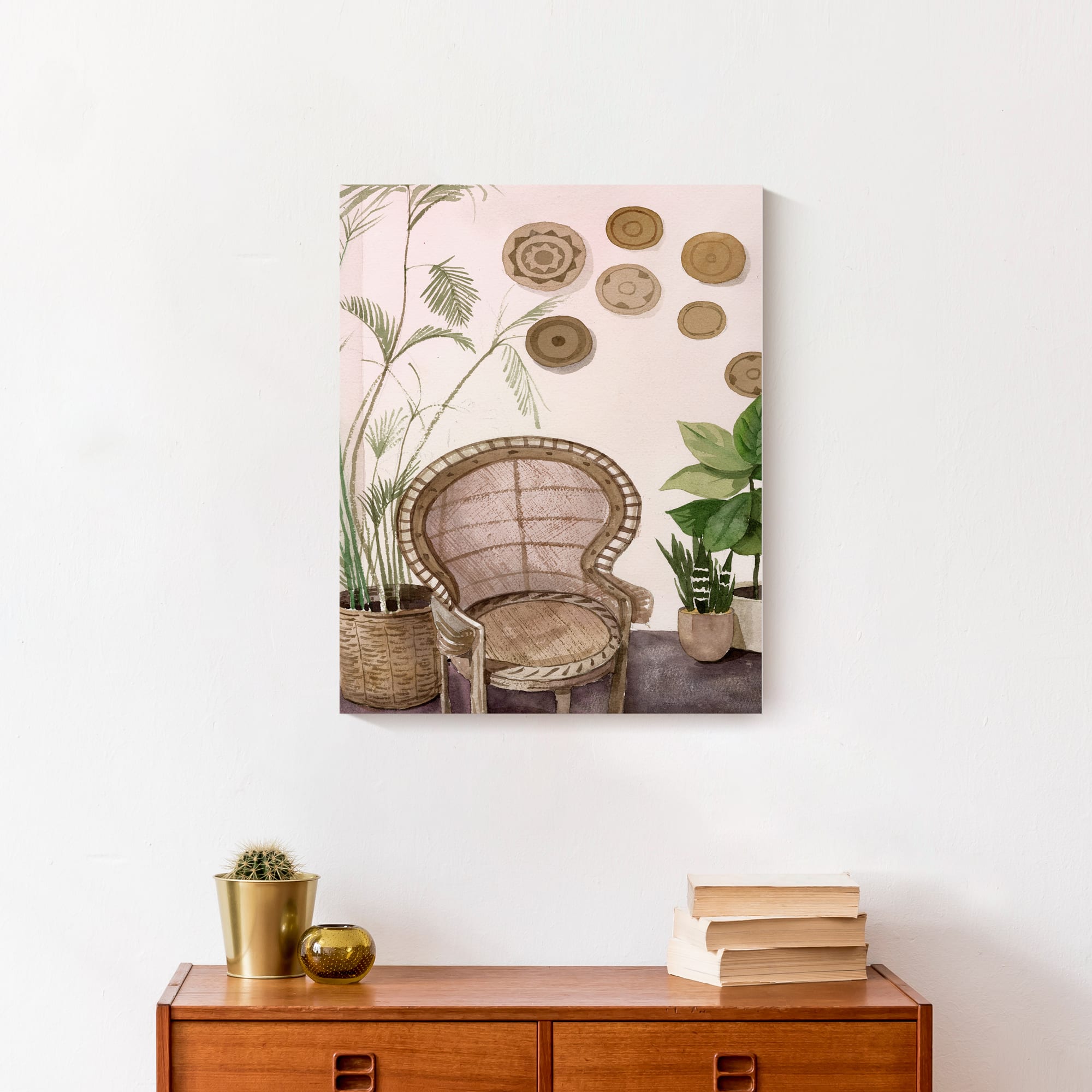 Peacock Chair 16" x 20" Canvas Wall Art