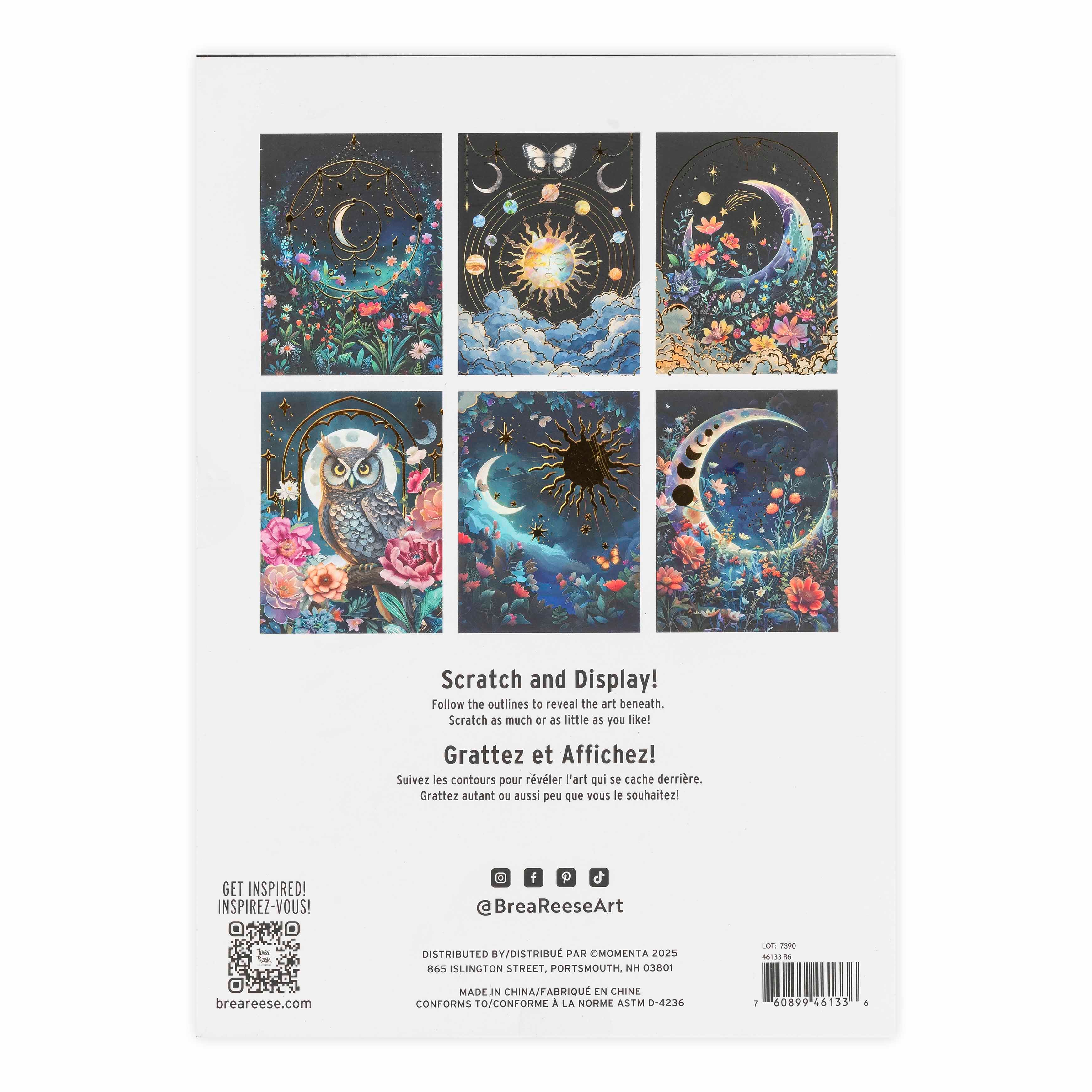 Brea Reese&#x2122; 9&#x22; x 12&#x22; Moonlit Garden Scratch Art Paper Pad