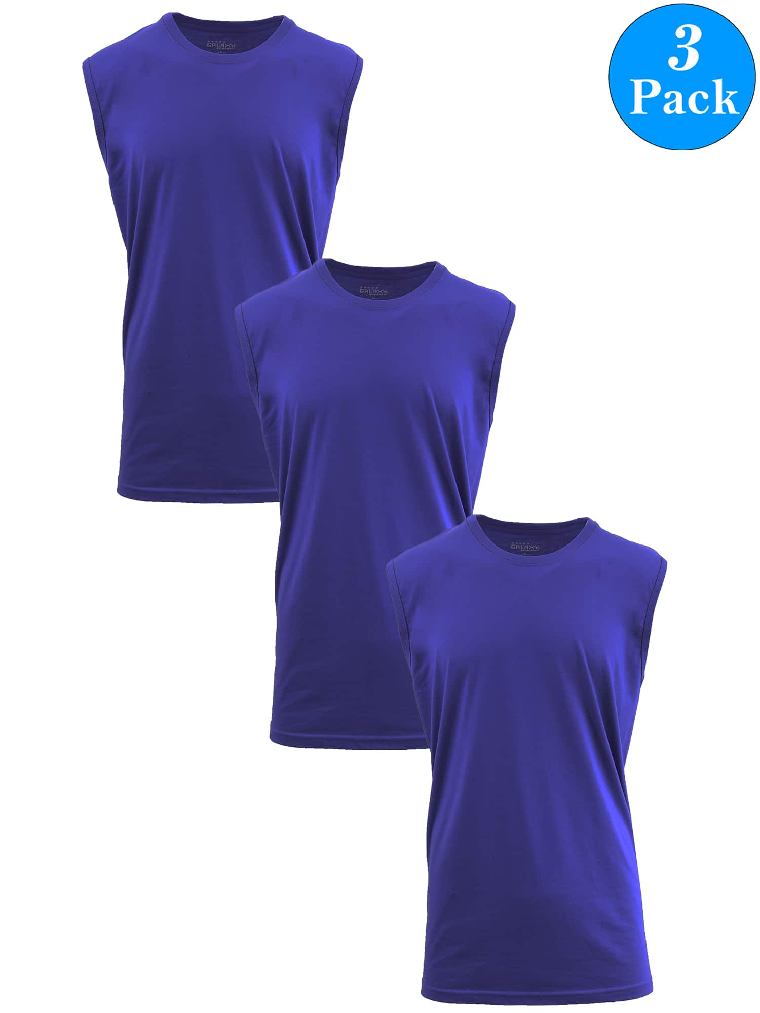 Galaxy by Harvic Men's Muscle Tank T-Shirt 3 Pack