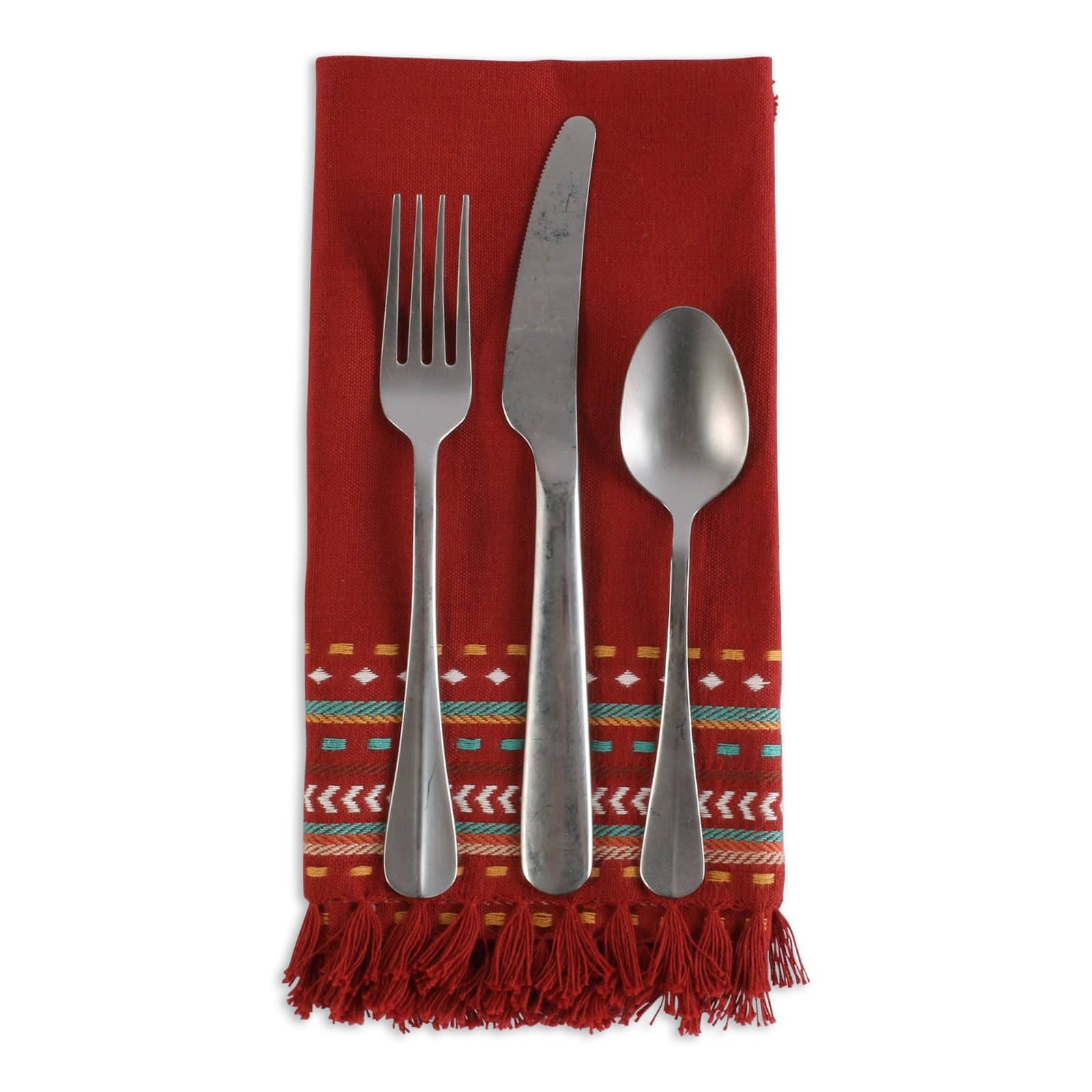 DII® Red Chipotle Stripe Fringed Cloth Dinner Napkins, 6ct.