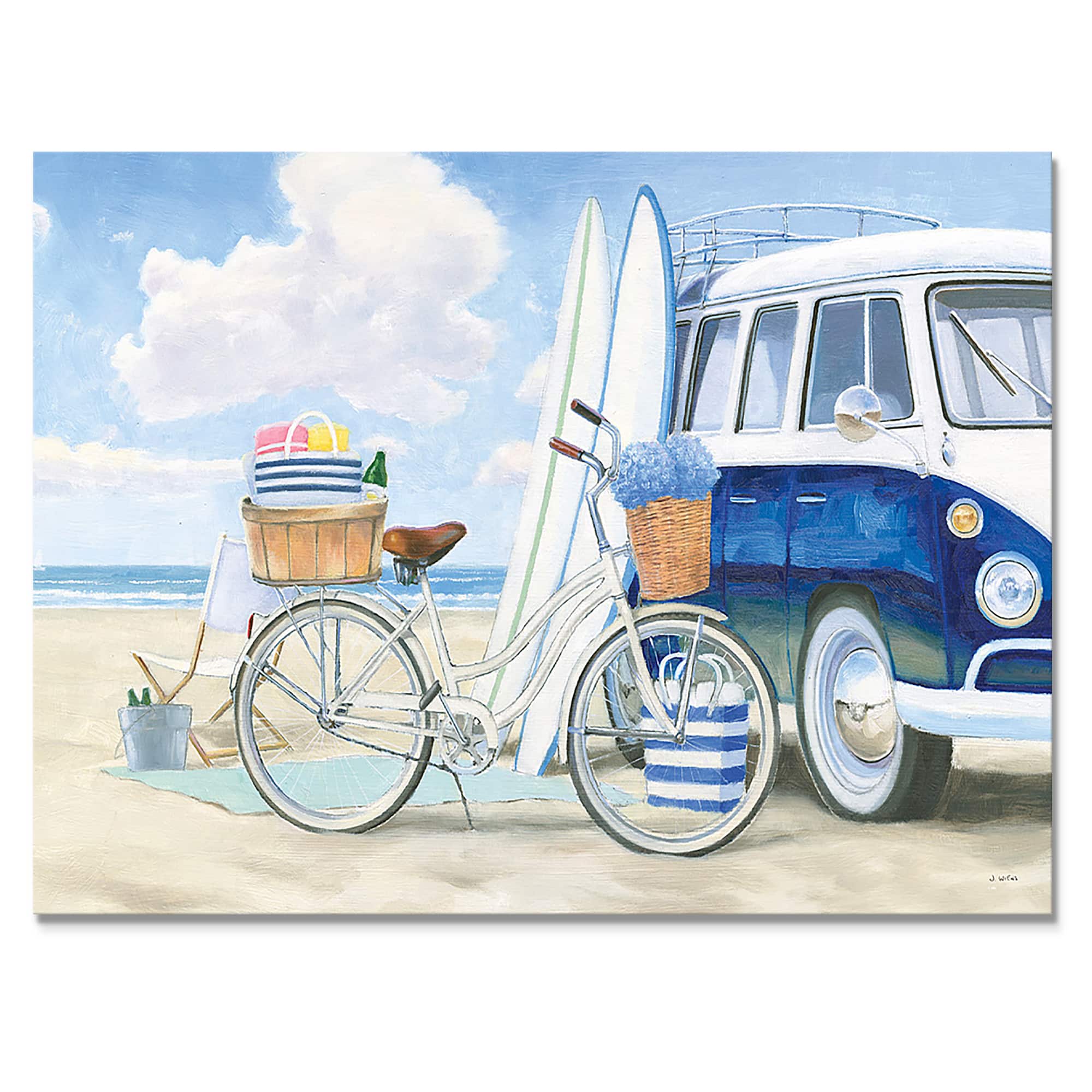 Designart - RW Beach Time I - Cottage Canvas Wall Art