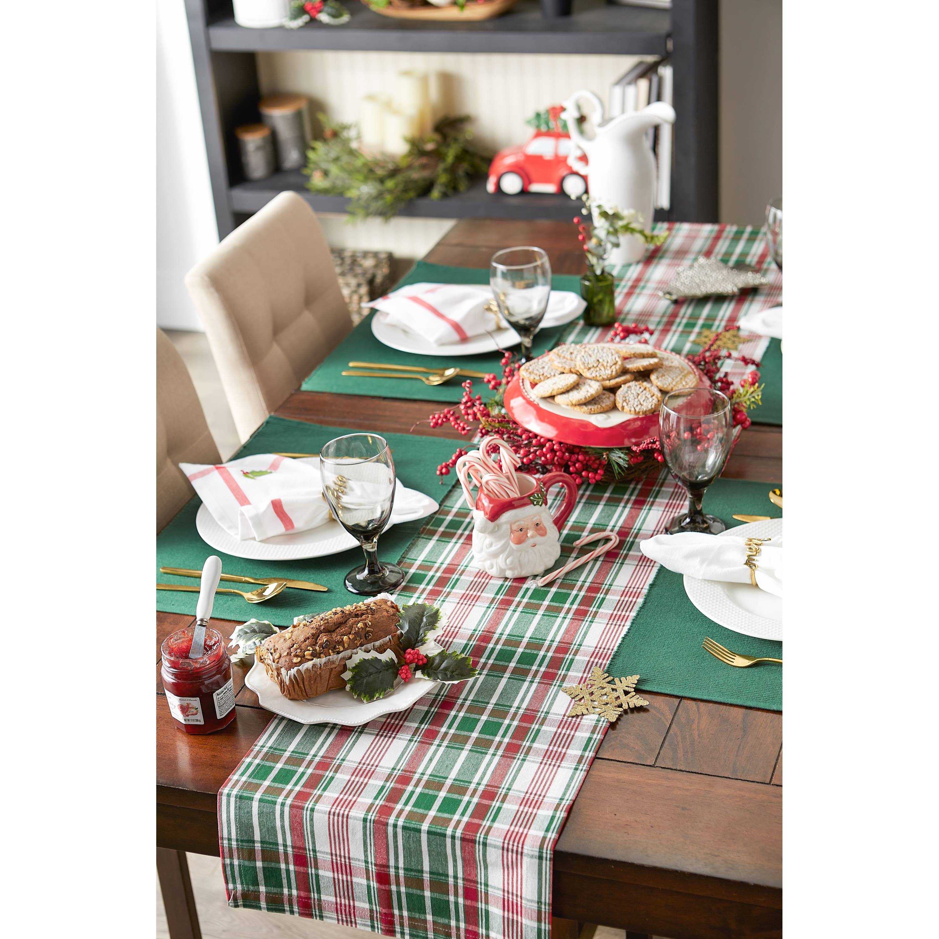 DII&#xAE; 108&#x22; Yuletide Plaid Table Runner
