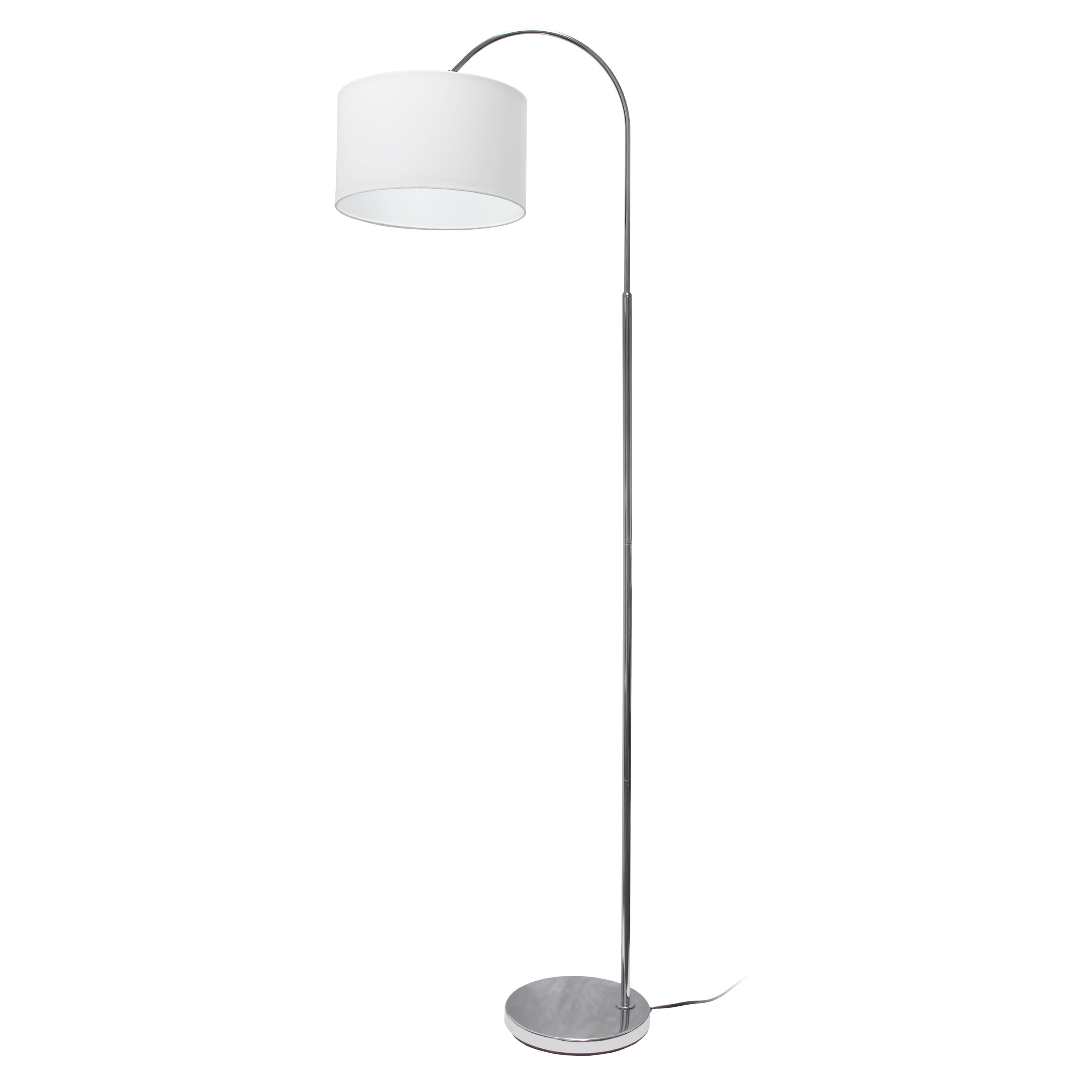 Simple Designs 65" Arched Brushed Nickel Floor Lamp