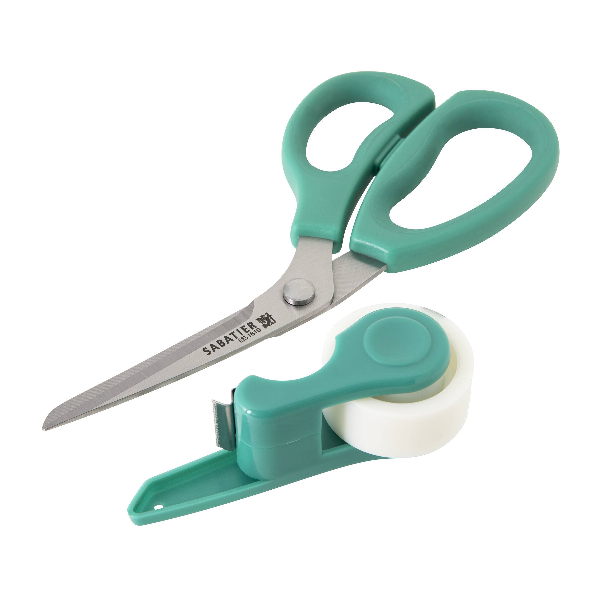 Sabatier 2-in-1 All-Purpose Gift Wrap Scissors with Removable Tape Dispenser Blade Cover