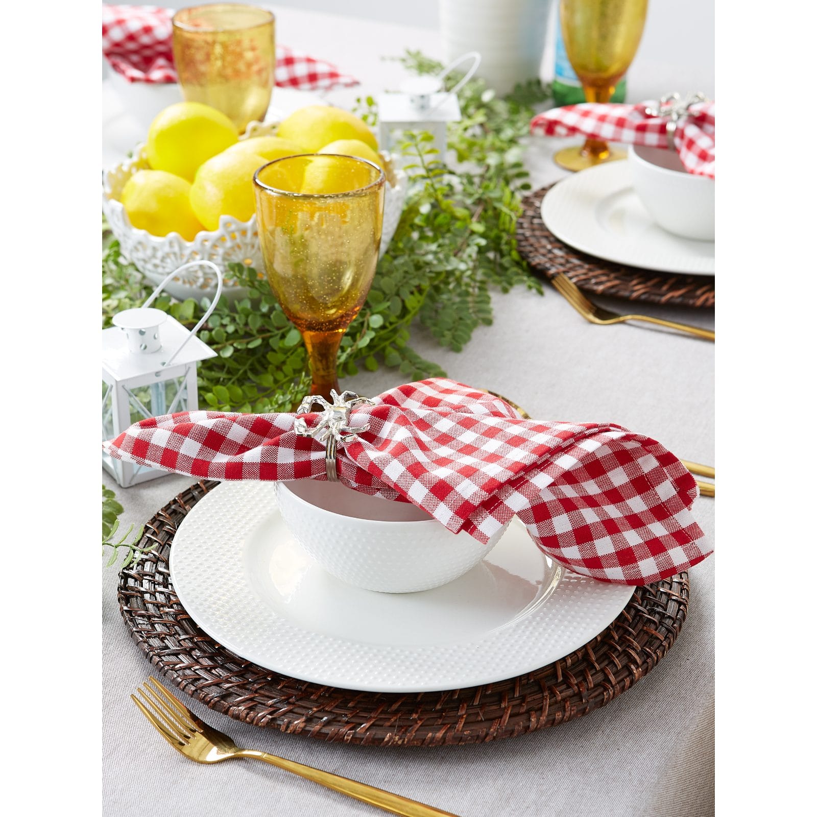 DII&#xAE; Tango Red Gingham Check Cloth Dinner Napkins, 6ct.