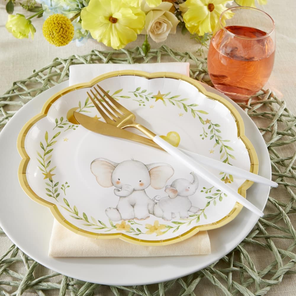 Kate Aspen&#xAE; 9&#x27;&#x27; Elephant Baby Shower Premium Paper Plates, 16ct.