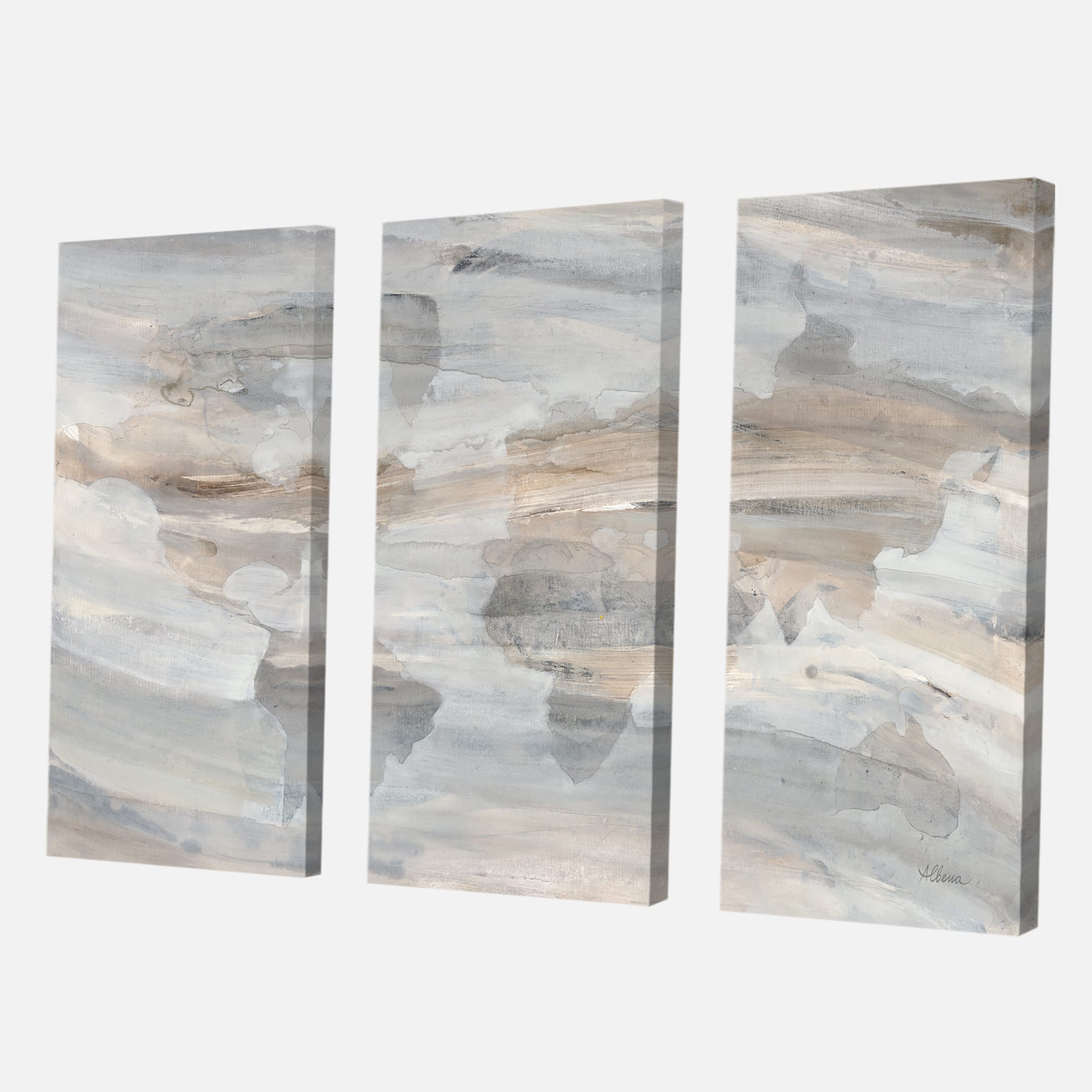 Designart - Misty World Map - Glam Map Canvas Artwork