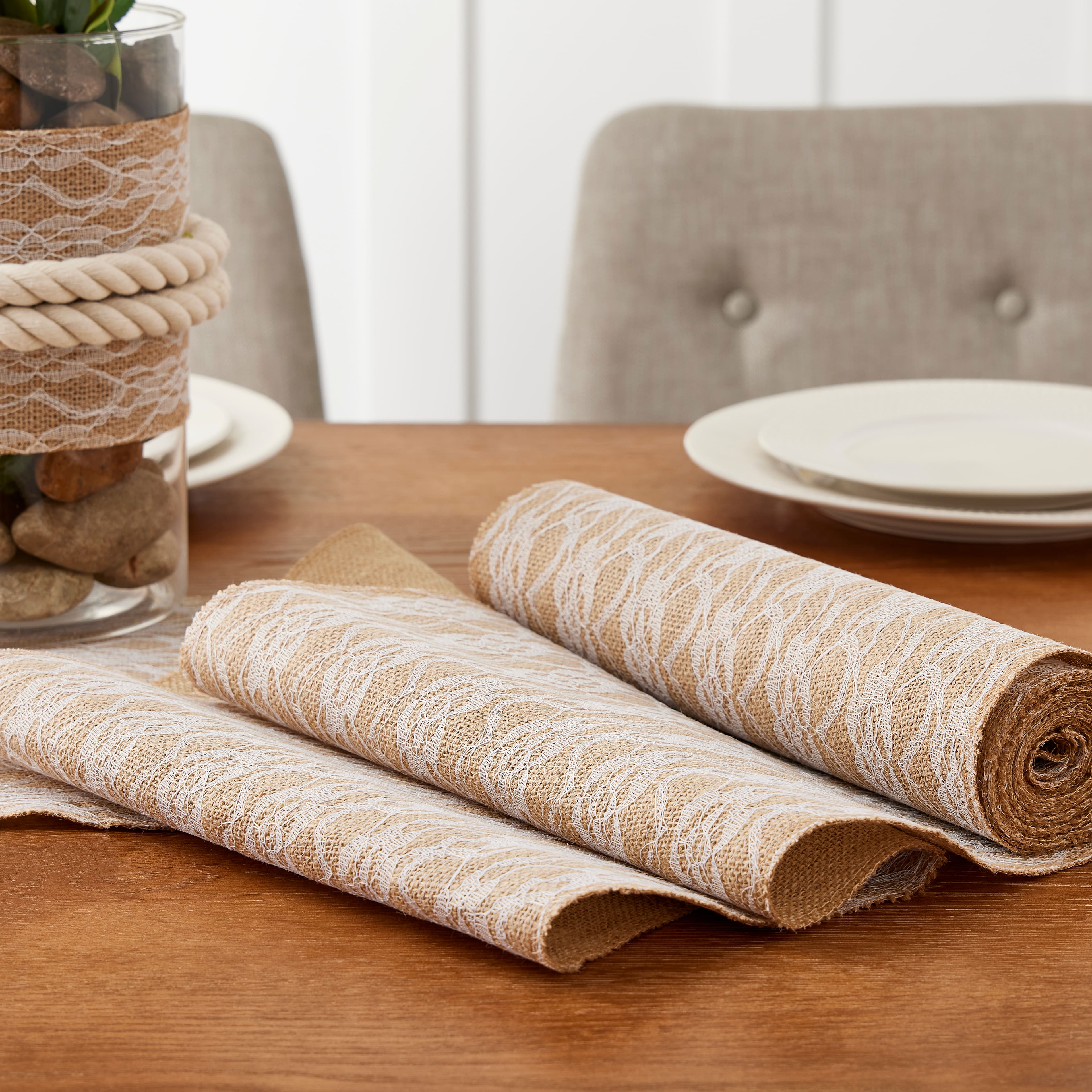 12 Pack: Burlap with Lace Wrap by Ashland&#xAE;