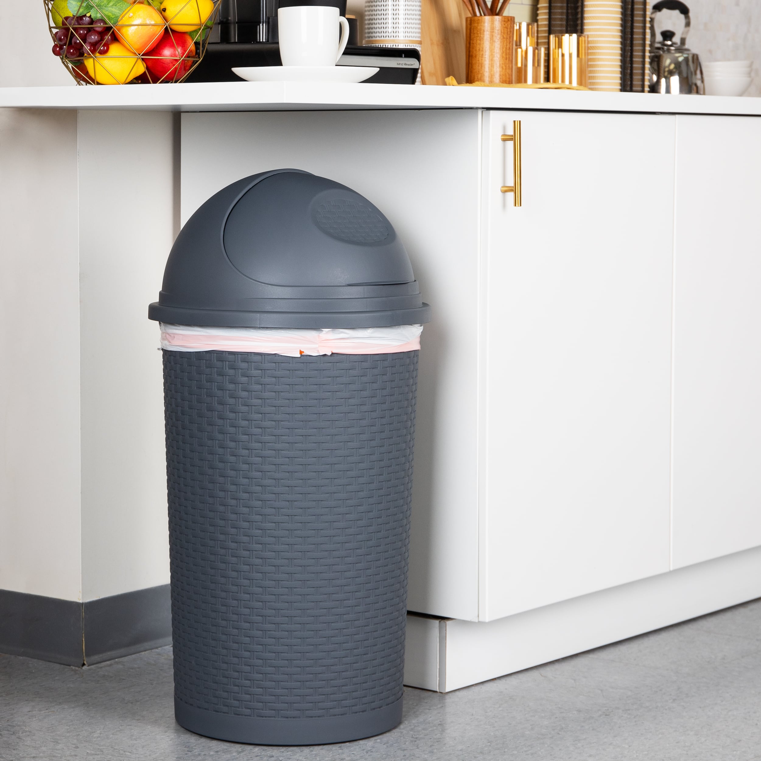 Mind Reader 14.5gal. Roll-Top Kitchen Garbage Can