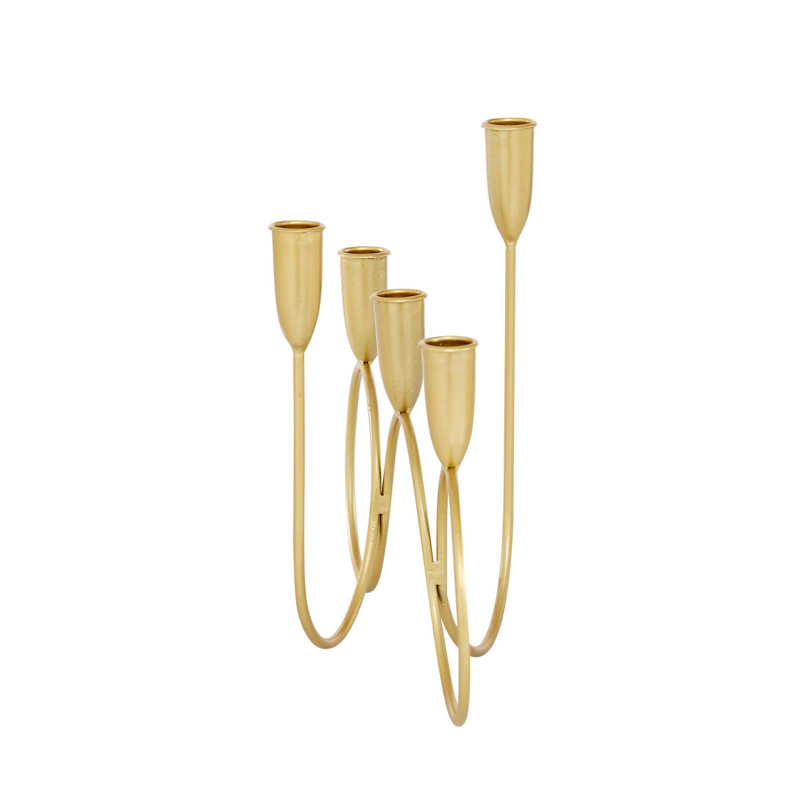 CosmoLiving by Cosmopolitan Gold Metal Contemporary Candelabra