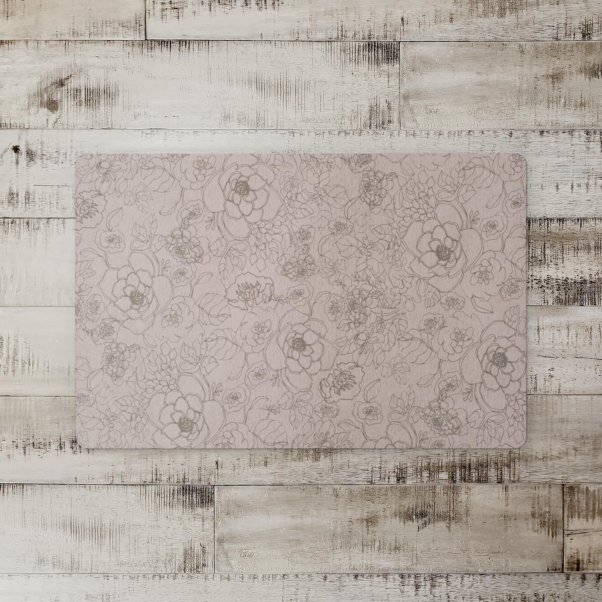 Line Floral Floor Mat