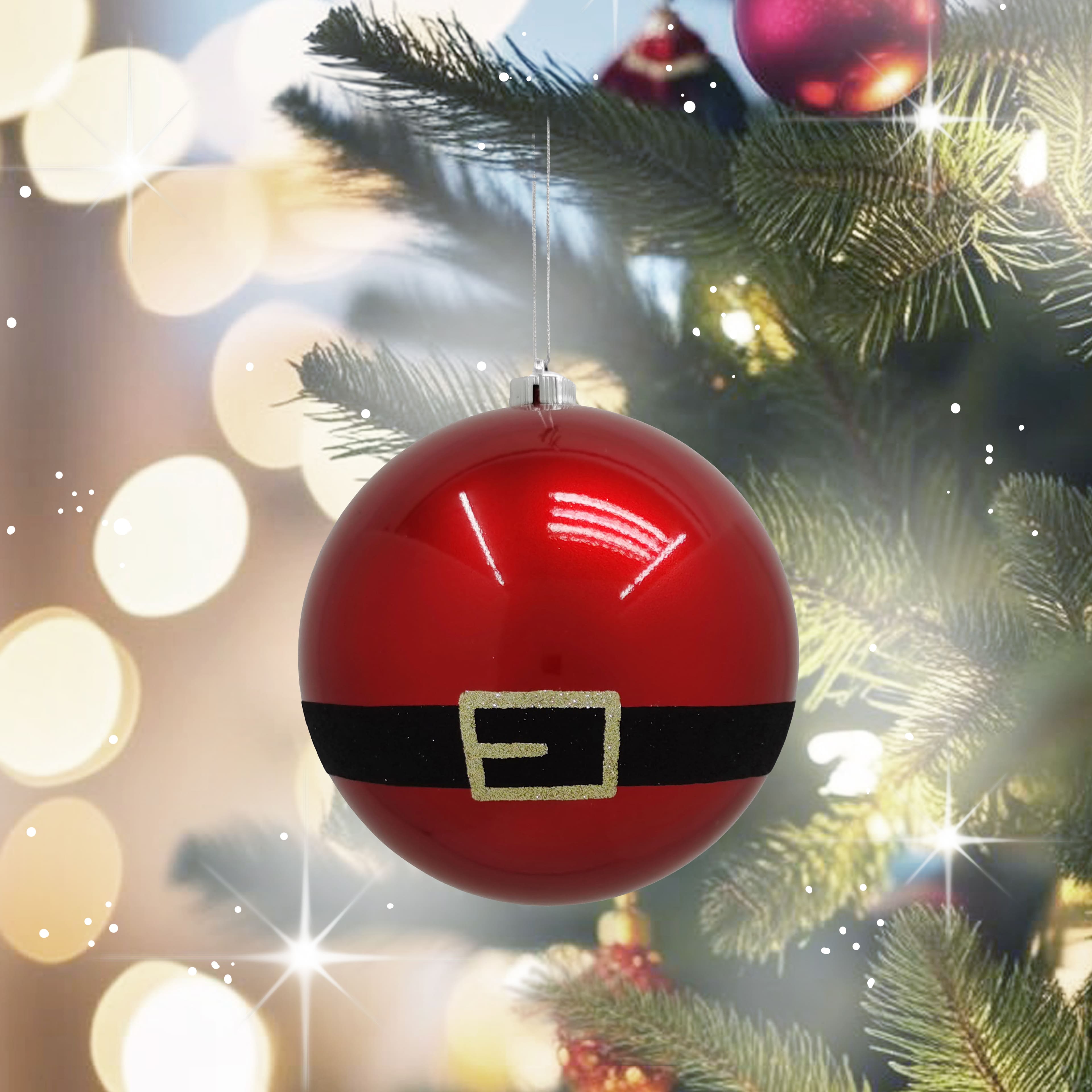 7.75&#x22; Jumbo Red Santa Belt Shatterproof Ball Ornament by Ashland&#xAE;
