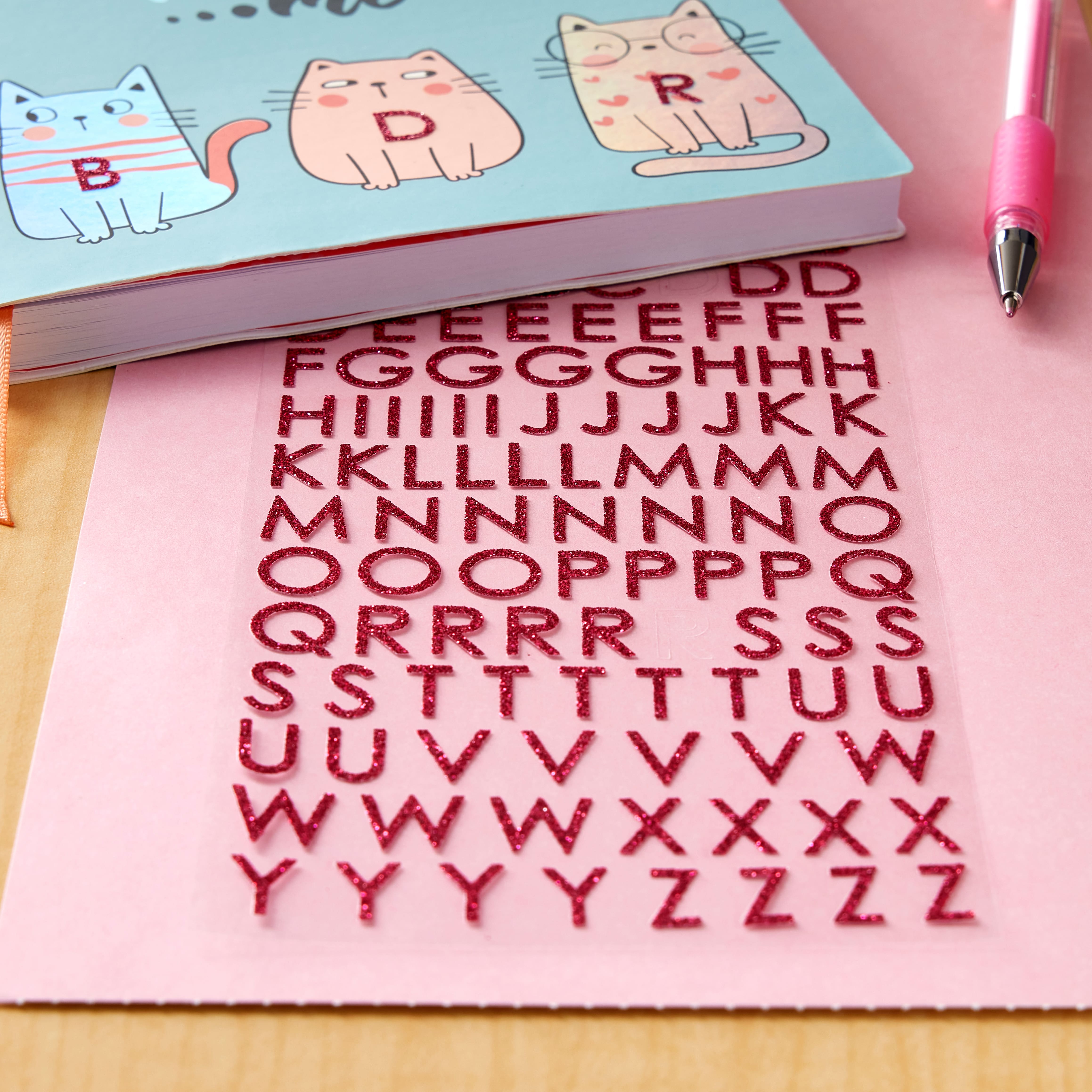 12 Pack: Glitter Block Alphabet Stickers by Recollections&#x2122;