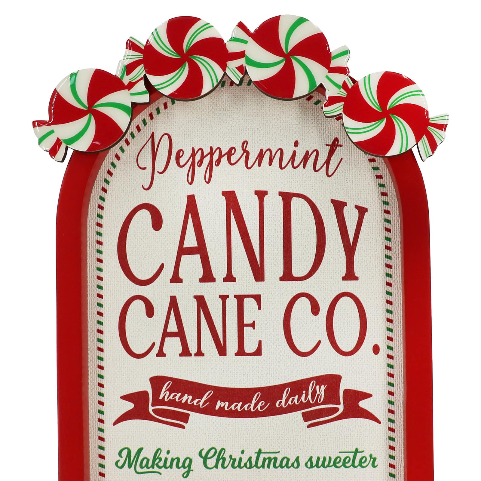 10.5&#x22; Candy Cane Co. Sign Tabletop D&#xE9;cor by Ashland&#xAE;