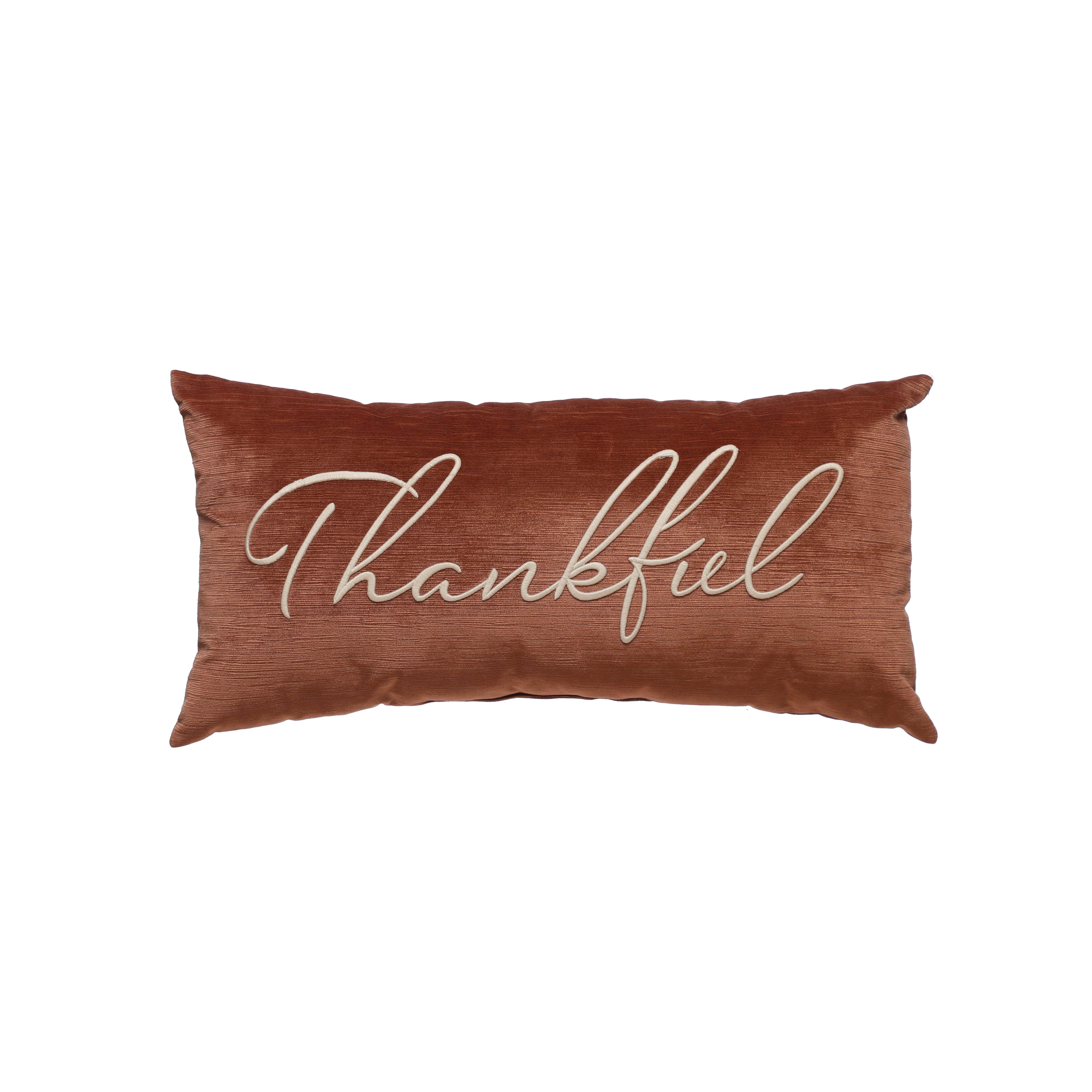 Brown Thankful Lumbar Pillow by Ashland&#xAE;