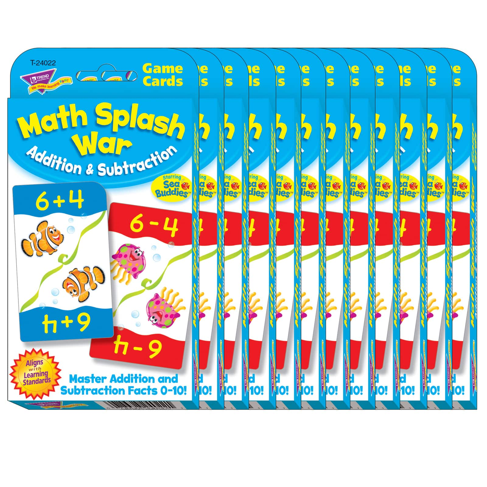 Trend Enterprises&#xAE; Math Splash War Addition &#x26; Subtraction, 12 Packs