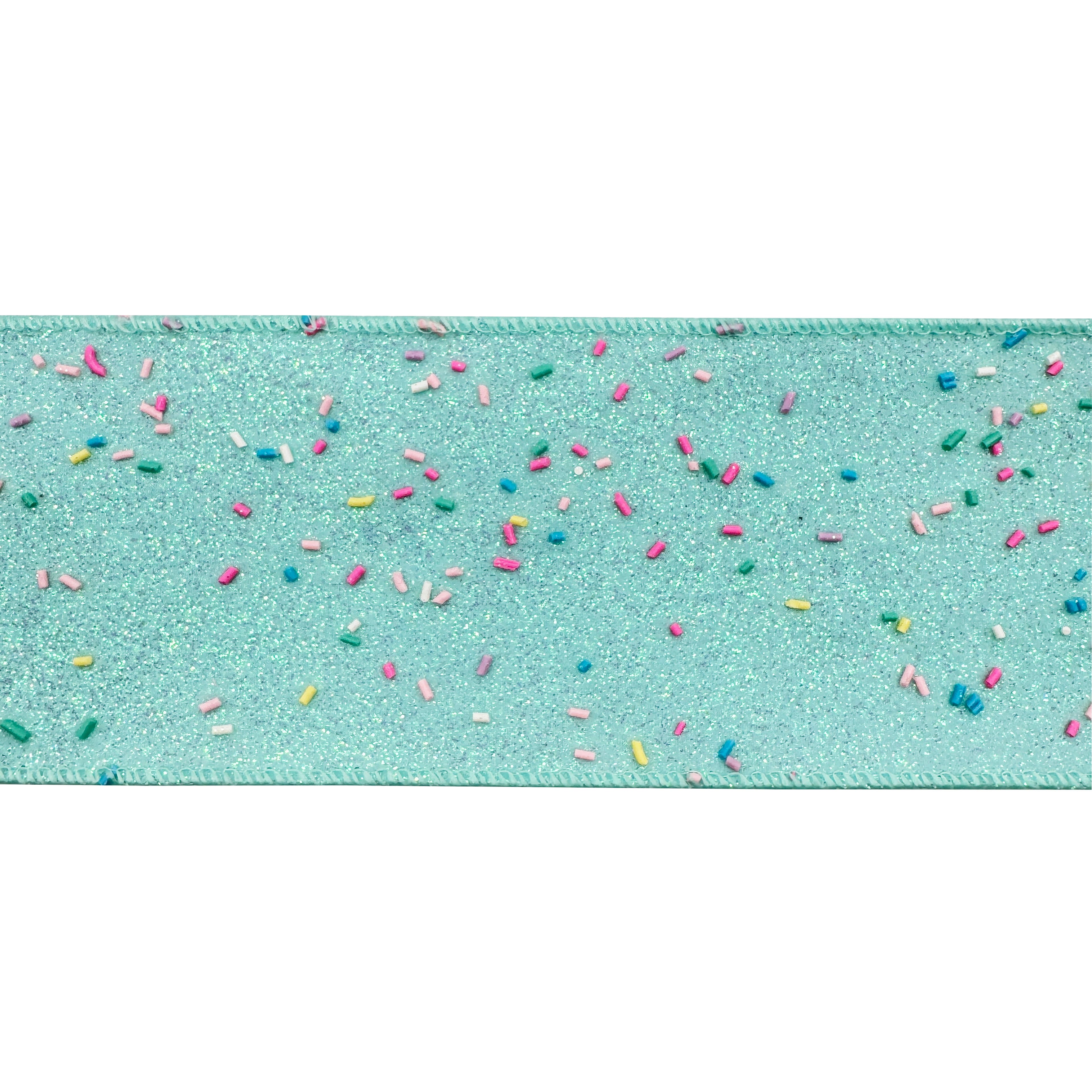 3.5&#x22; x 15ft. Turquoise Sugar Sprinkles Wired Ribbon by Celebrate It&#xAE;
