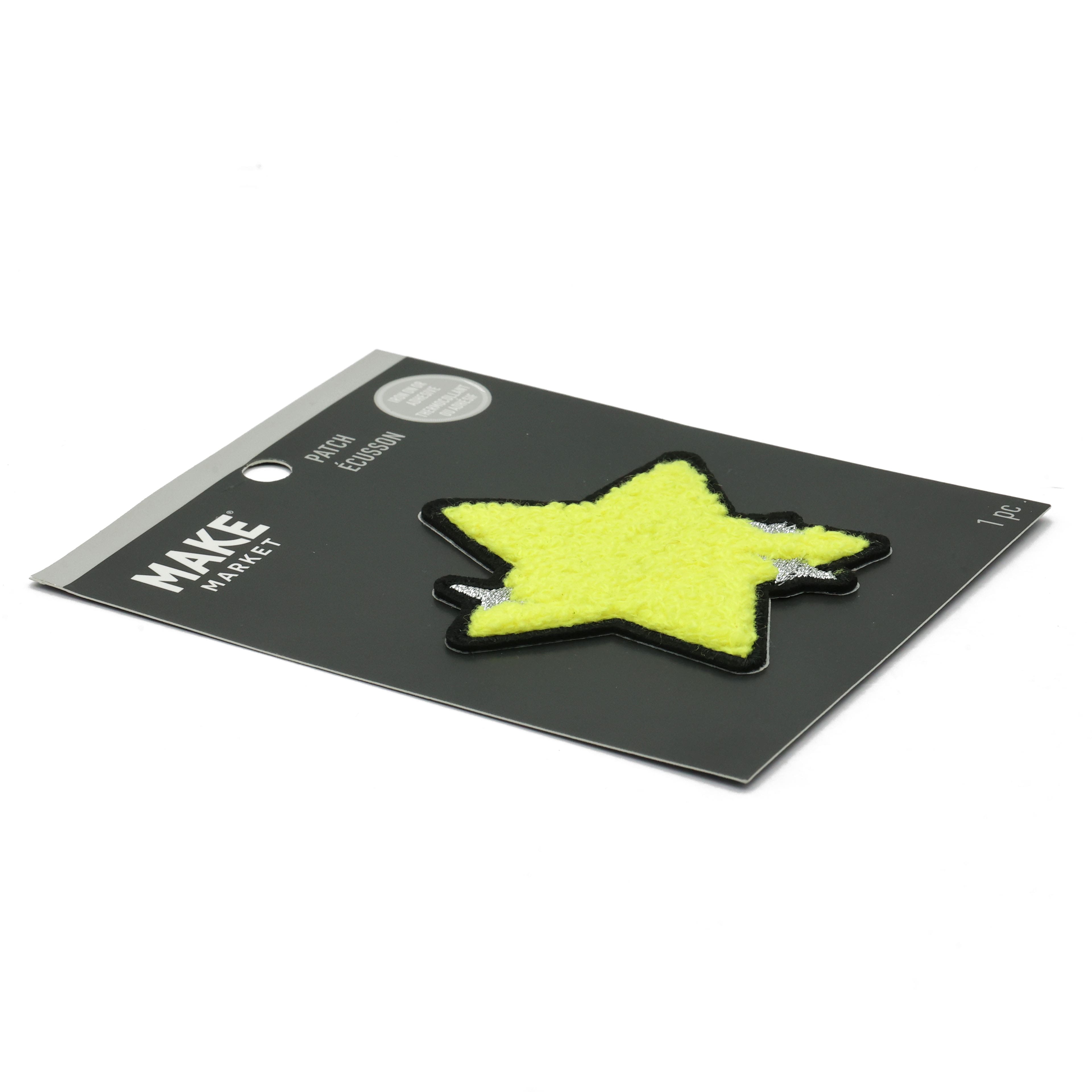 Iron-On &#x26; Adhesive Yellow Star Embroidered Patch by Make Market&#xAE;