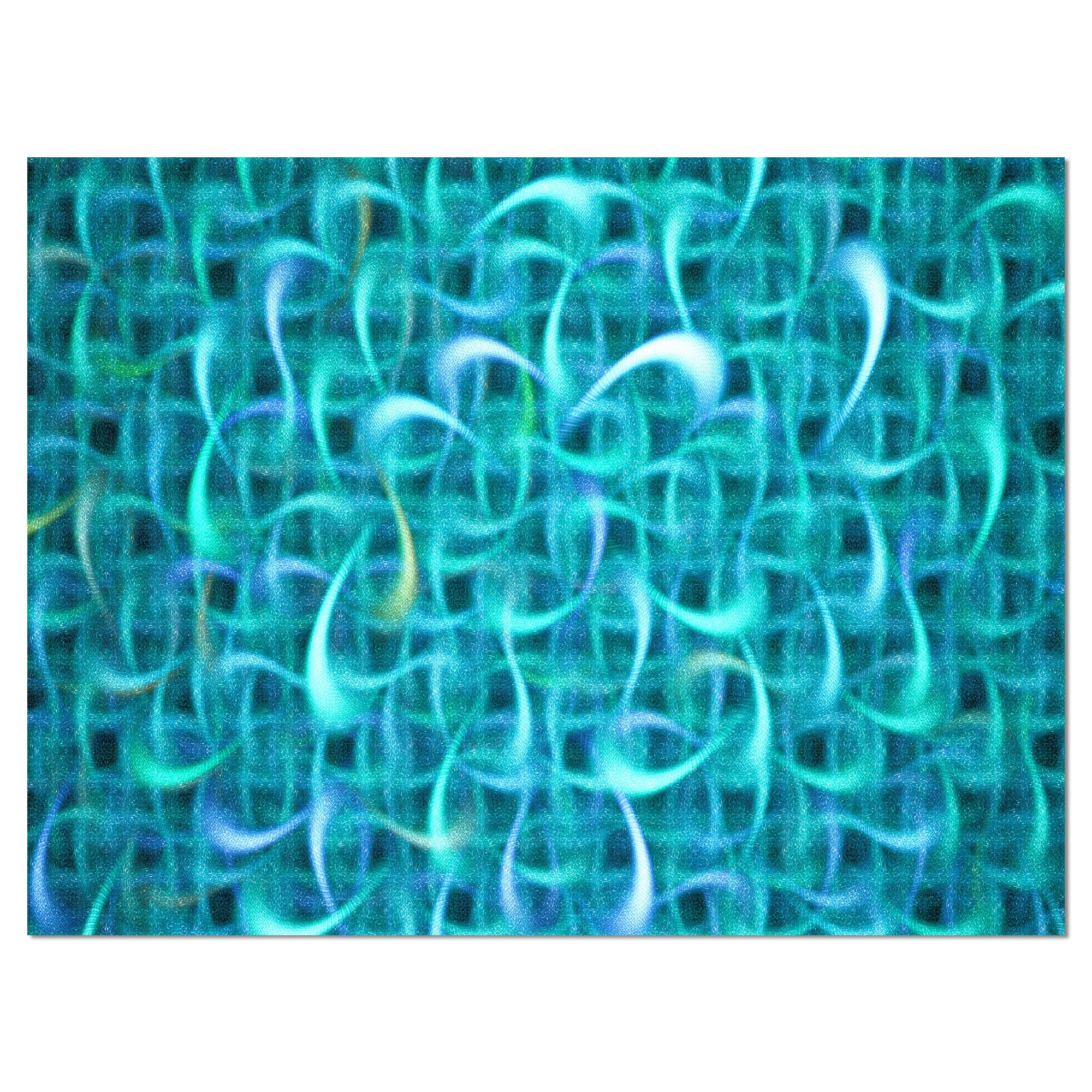 Designart - Turquoise Watercolor Fractal Pattern - Abstract Art on Canvas