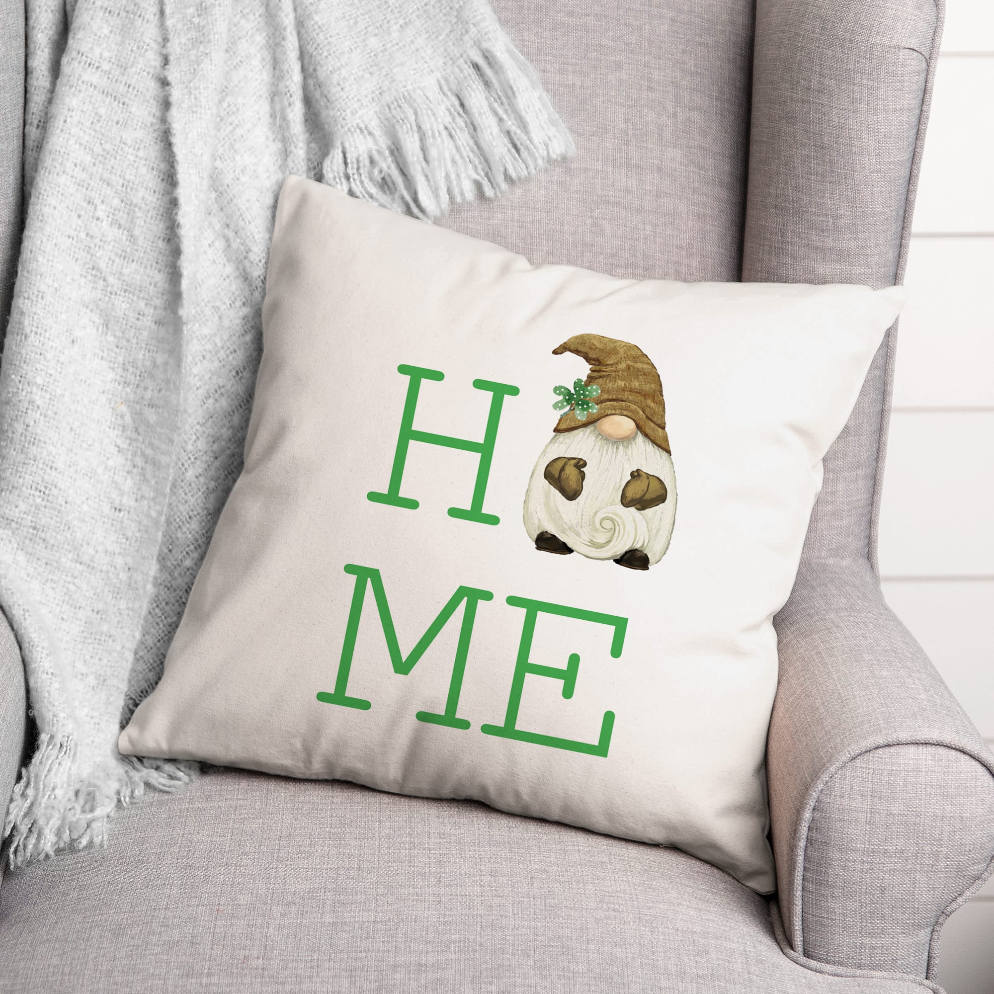 Home Gnome 18&#x22; x 18&#x22; Throw Pillow