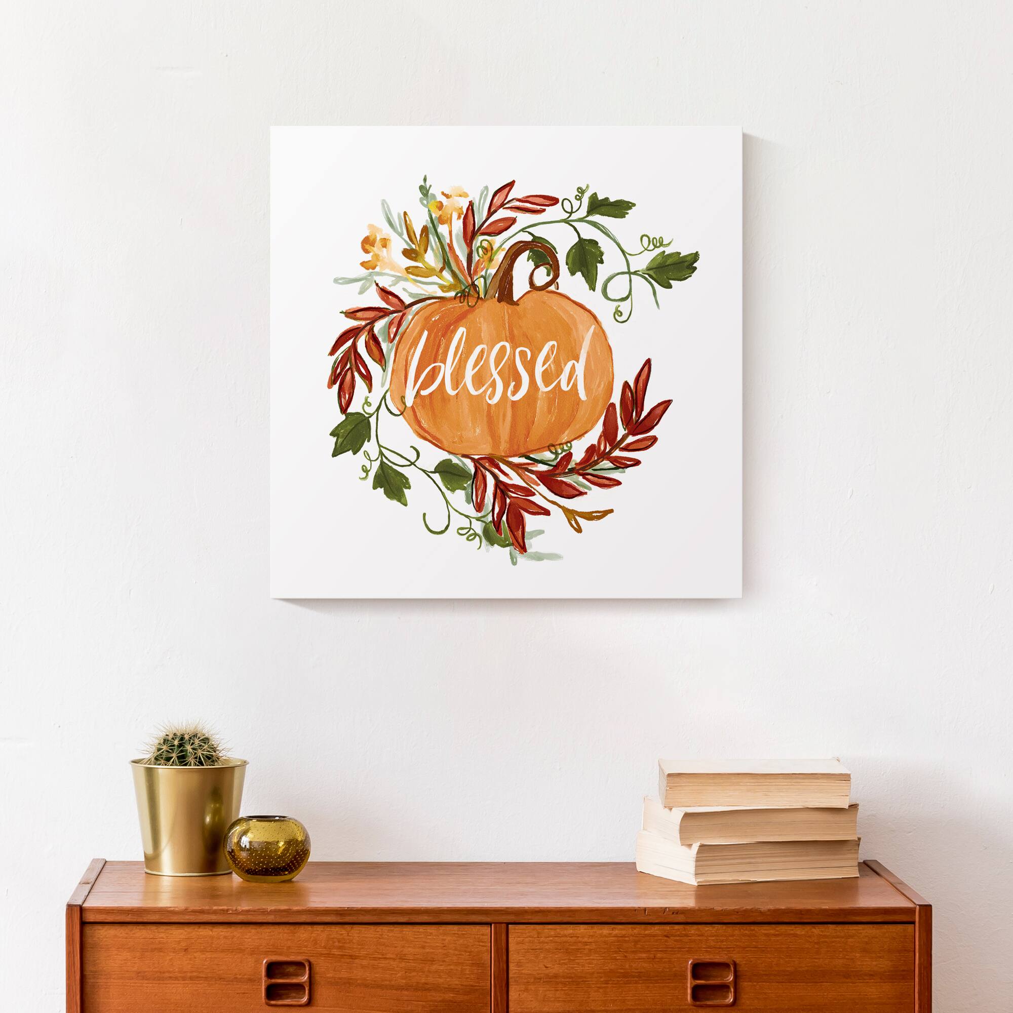 Blessed Pumpkin Vine Canvas Wall Art