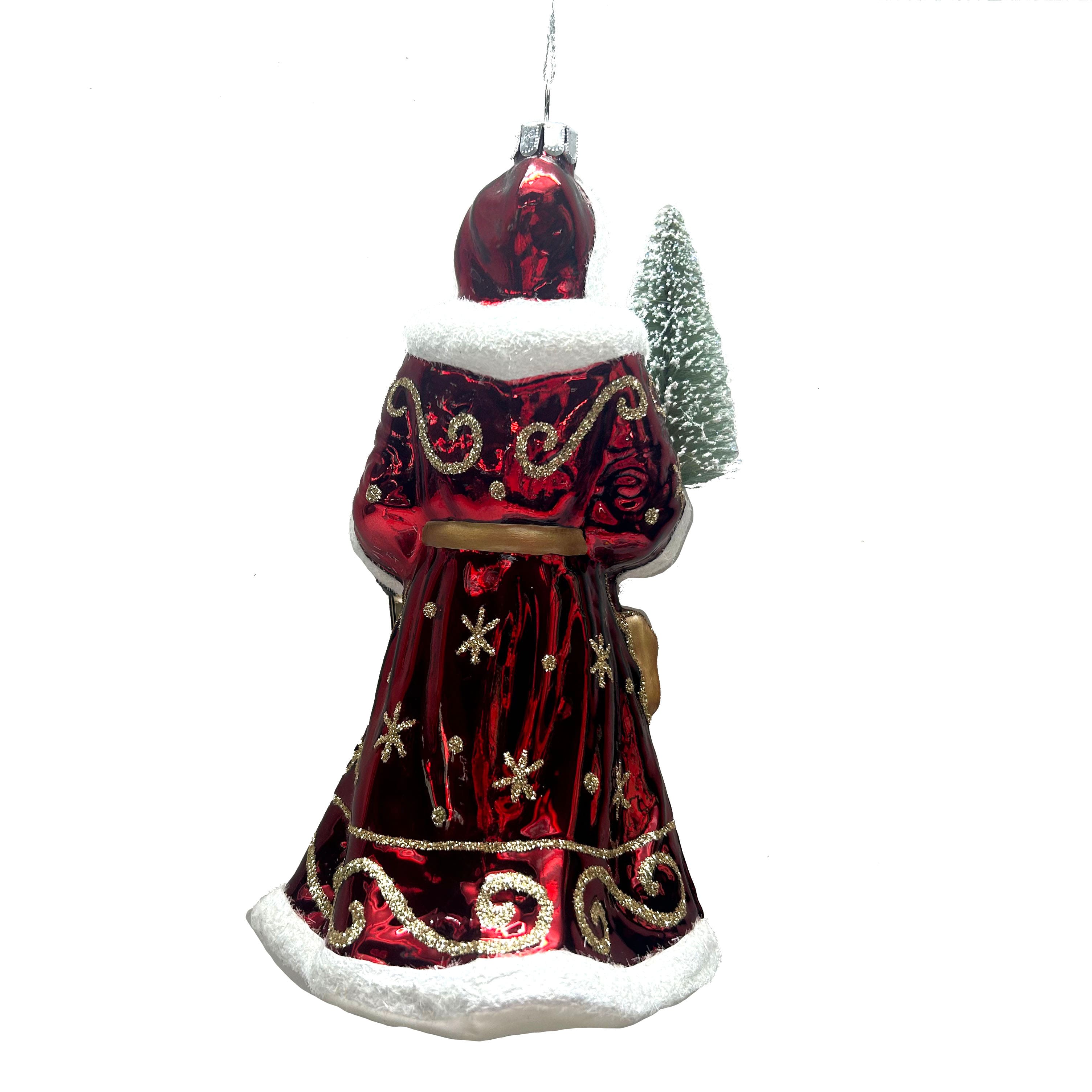 7" Santa Holding Tree Glass Ornament by Ashland®