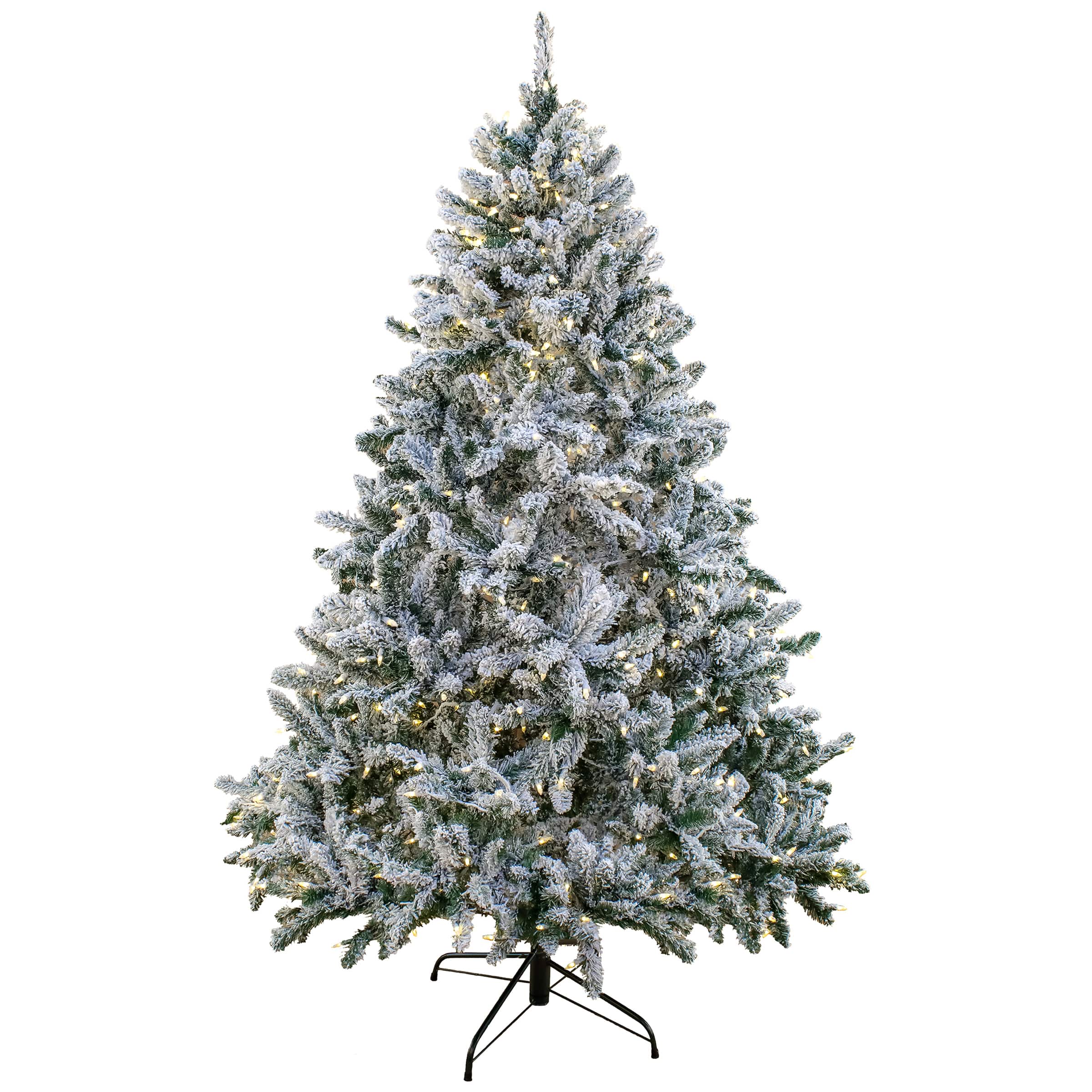 6.5ft. Pre-Lit Snowy Hudson Artificial Christmas Tree, Warm White LED Lights