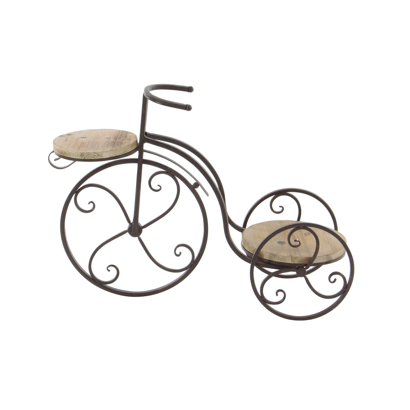 Brown Metal Farmhouse Bicycle Plantstand, 25&#x22; x 19&#x22;