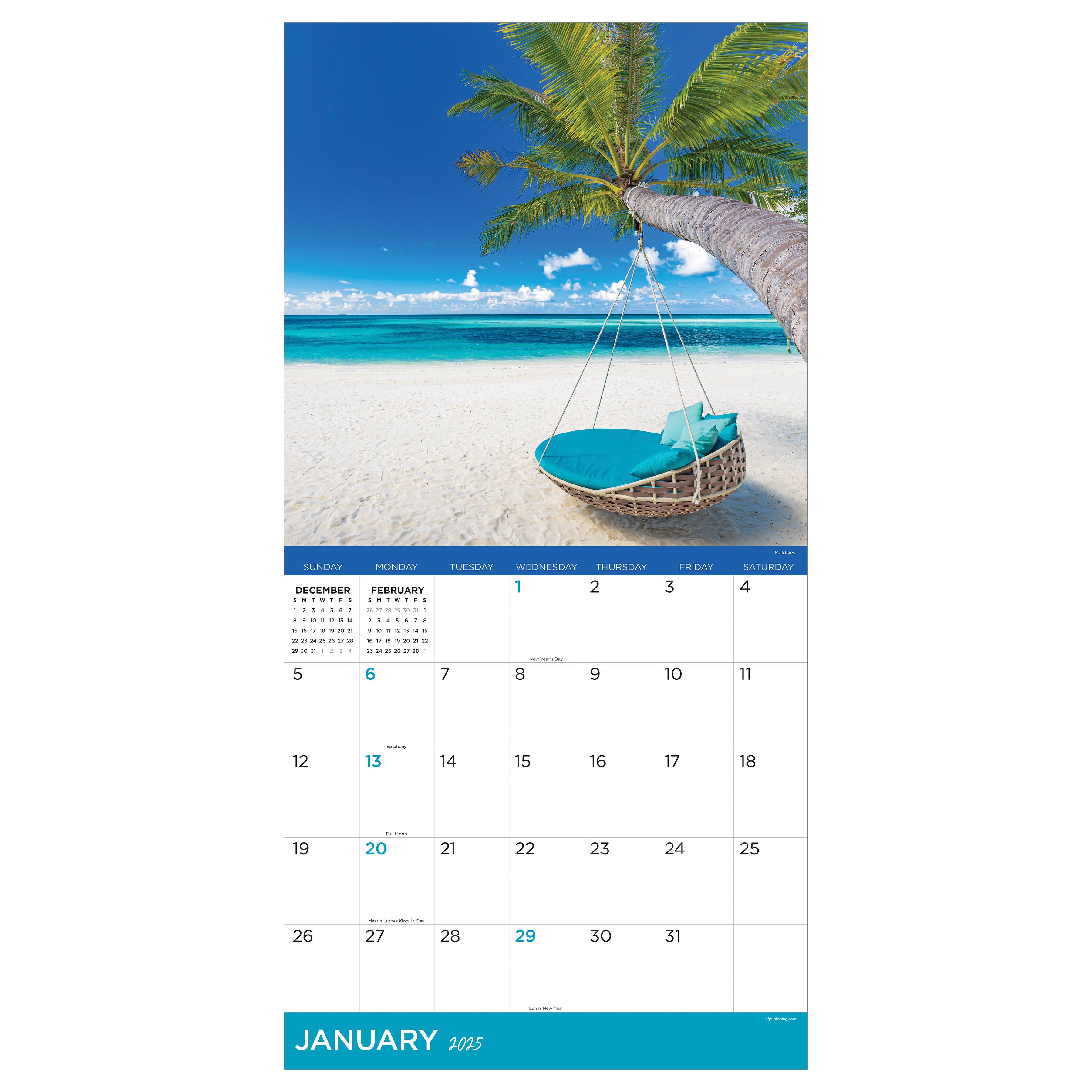 TF Publishing 2025 Tropical Escapes Wall Calendar