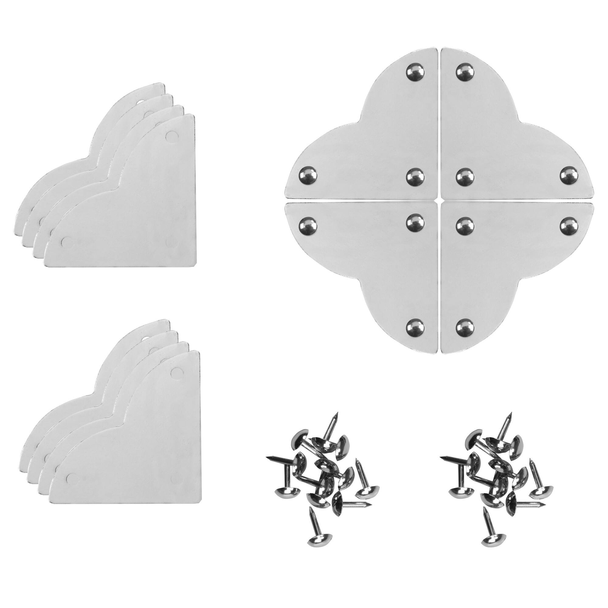 Dritz® Home Small Nickel Smooth Quatrefoil Corners, 3 Pack