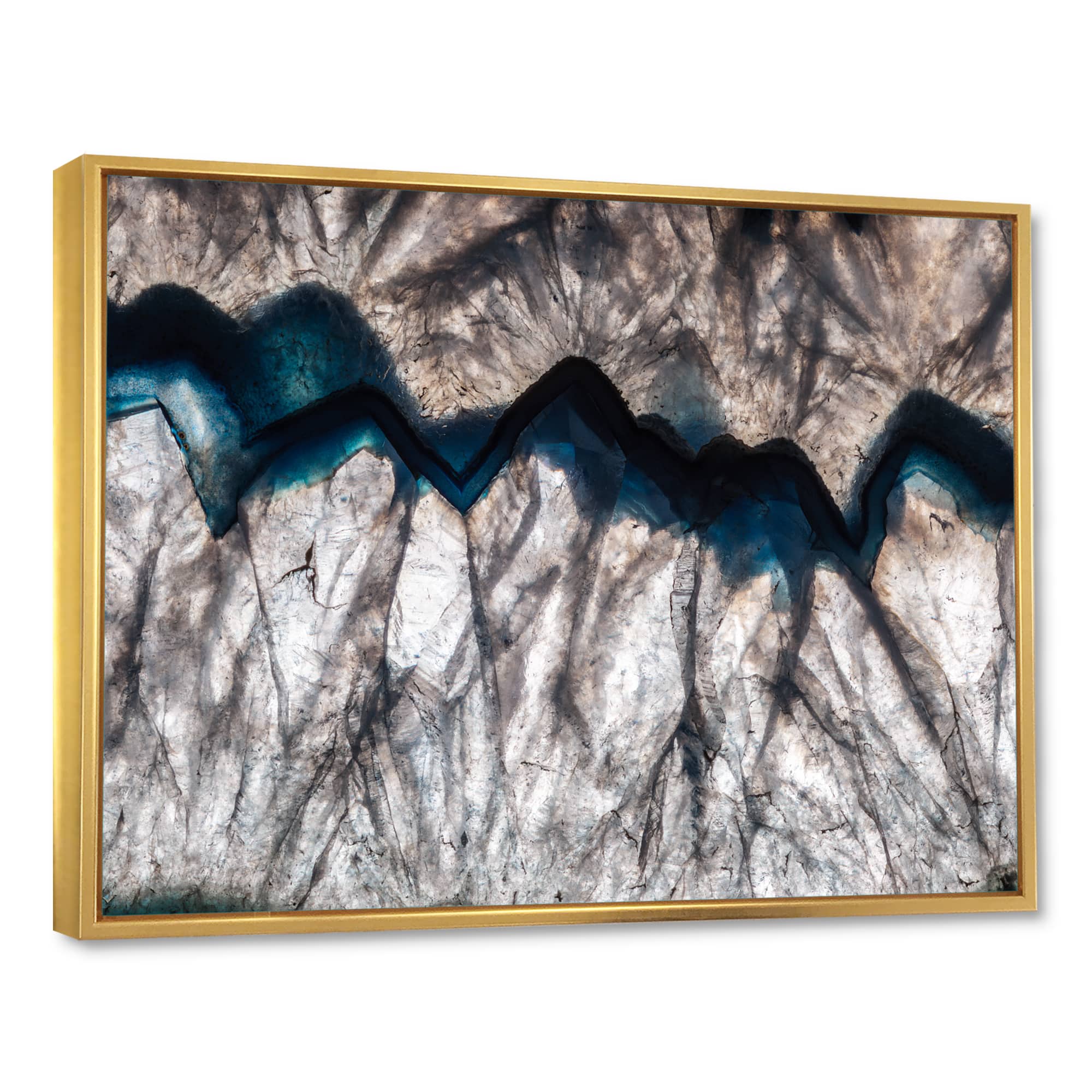 Designart - Backlit Mineral Macro - Abstract Framed Canvas Wall Art Print
