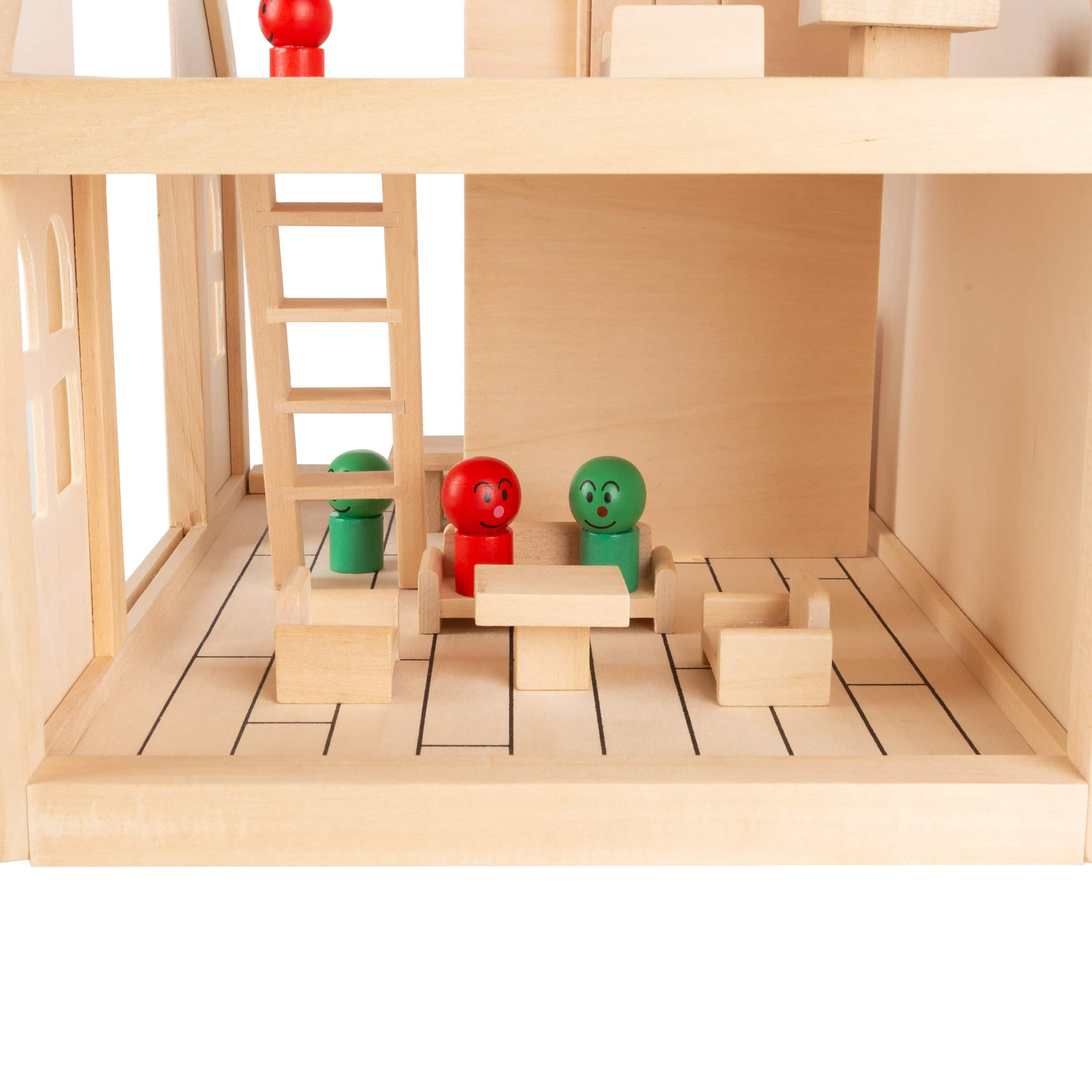 2 Story Wood Dollhouse Playset