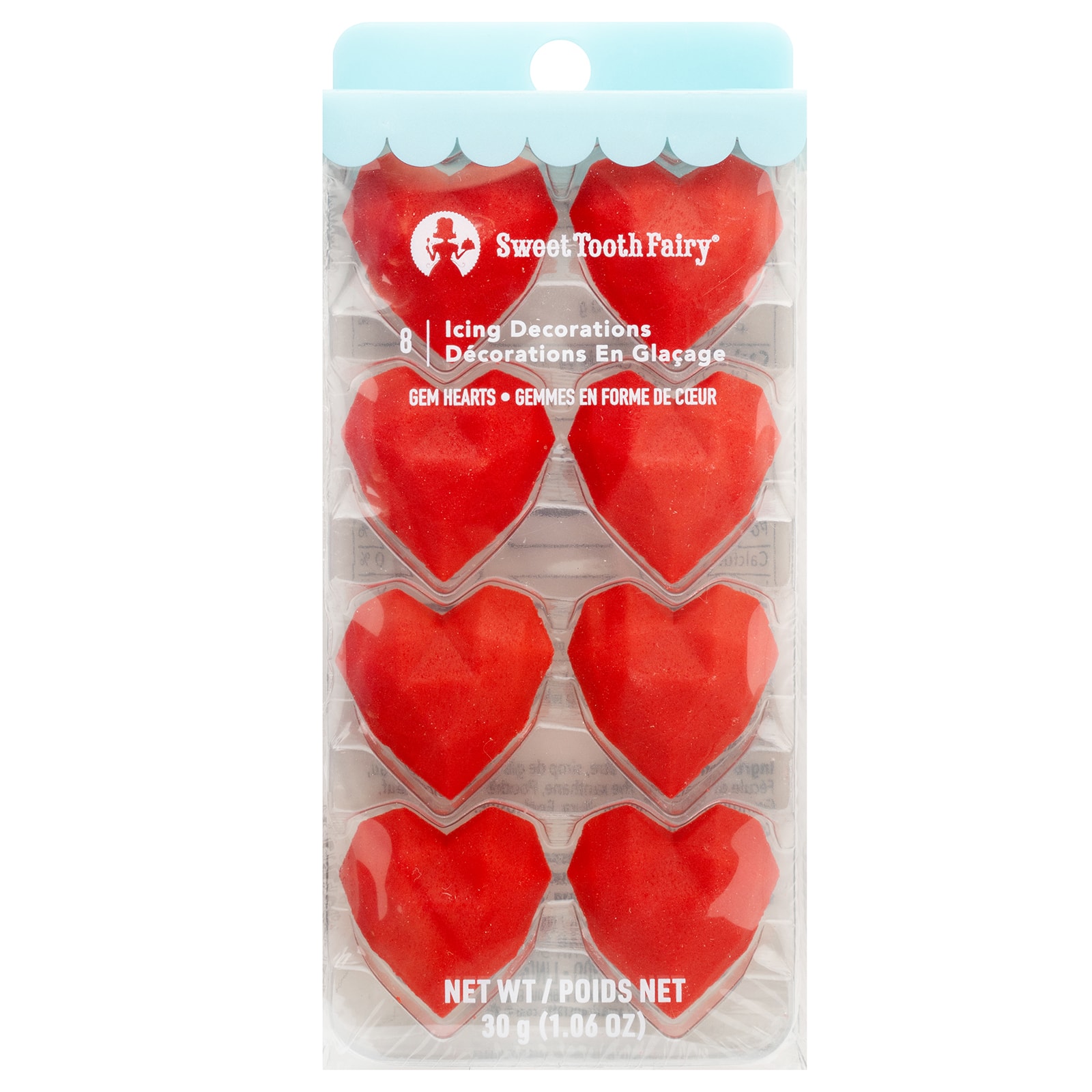 Sweet Tooth Fairy&#xAE; Gem Hearts Icing Decorations, 8ct.
