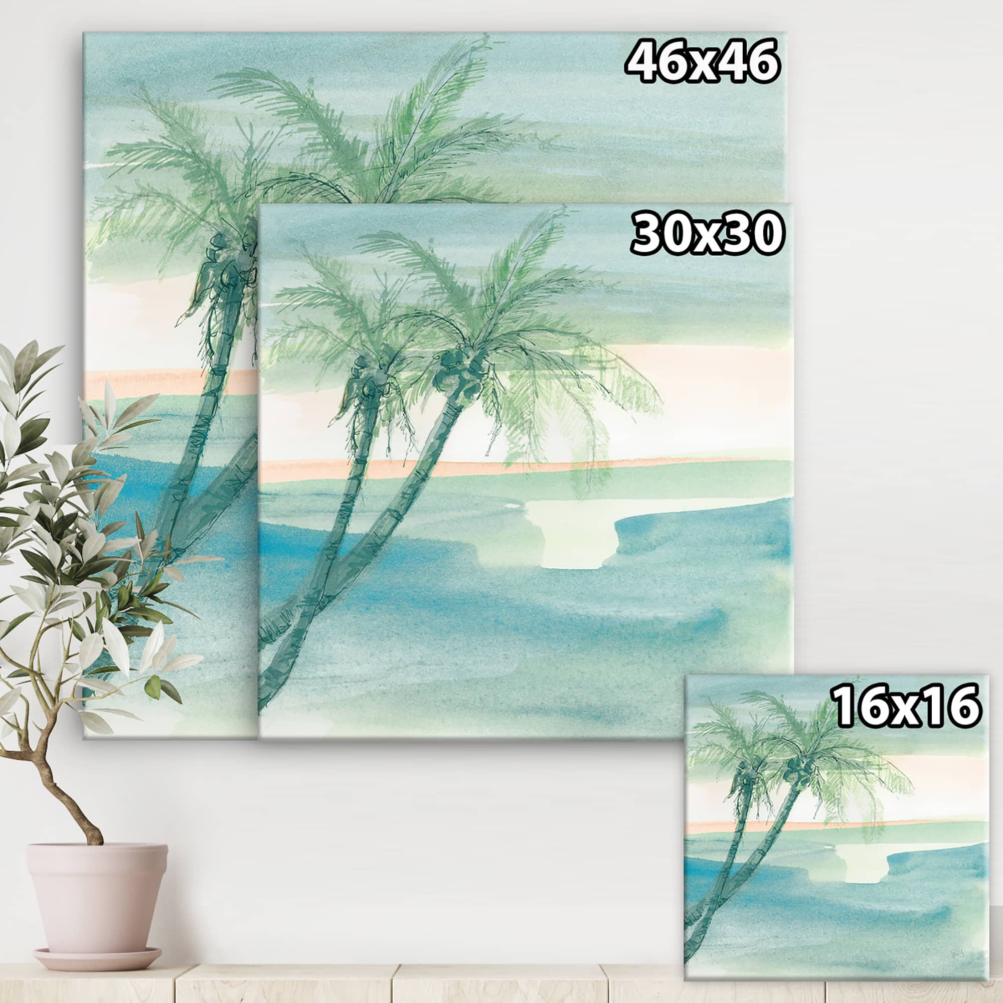 Designart - Peaceful Dusk I Tropical - Tropical Canvas Artwork