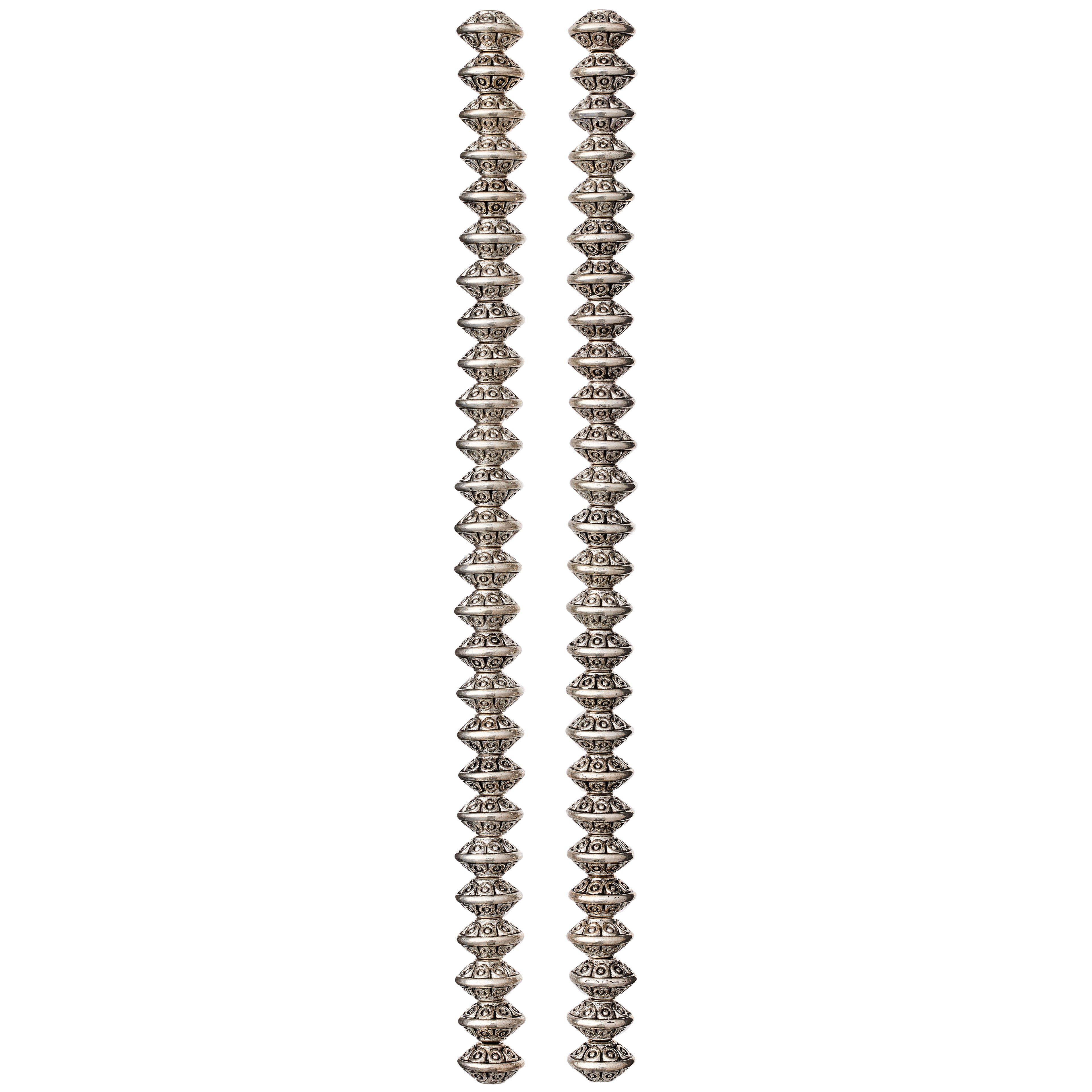 12 Pack: Antiqued Sterling Silver Plated Rondelle Beads, 8mm by Bead Landing™