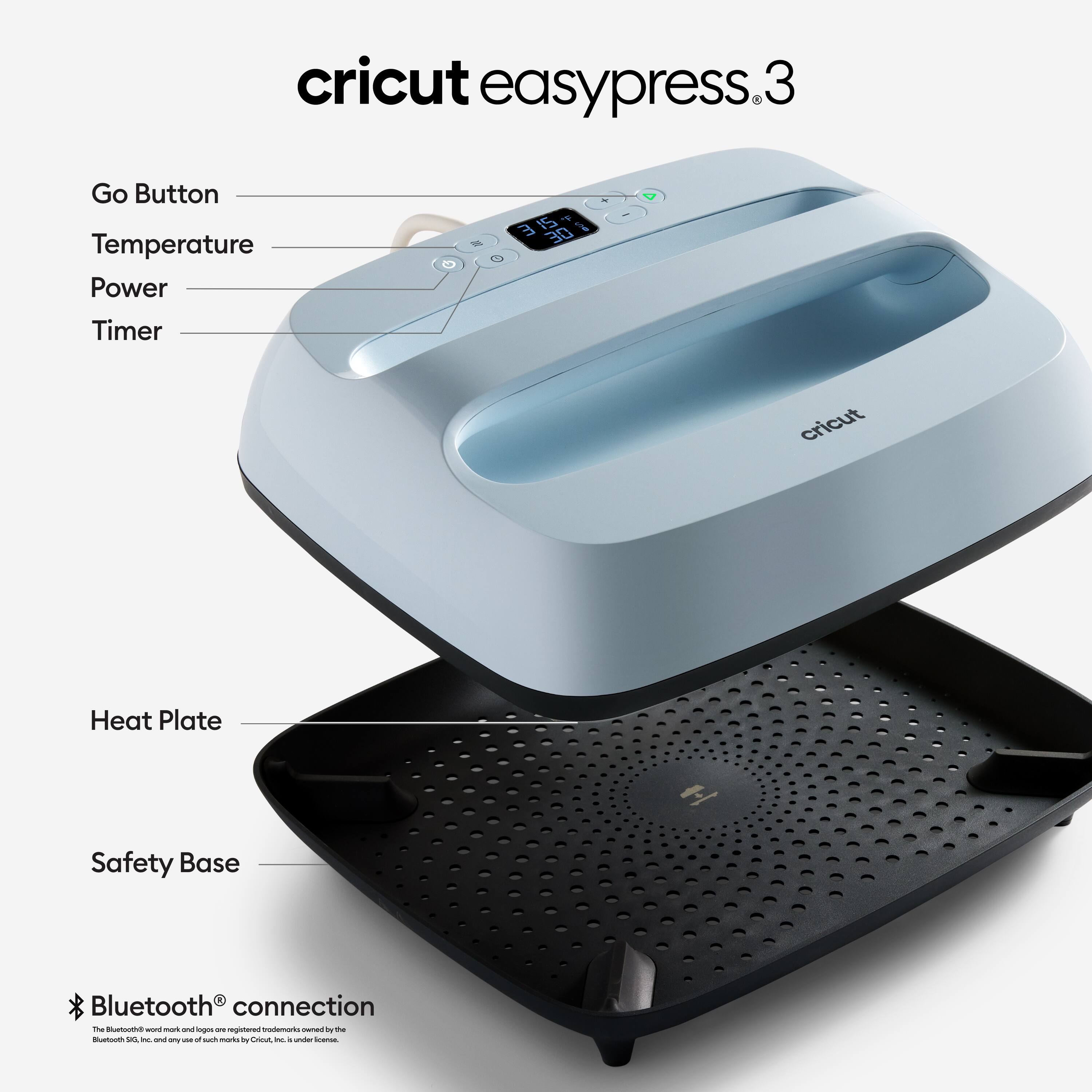 Cricut EasyPress Mini, Zen Blue Heat Press Machine and Cricut Everyday Iron-On HTV Ocean Bundle