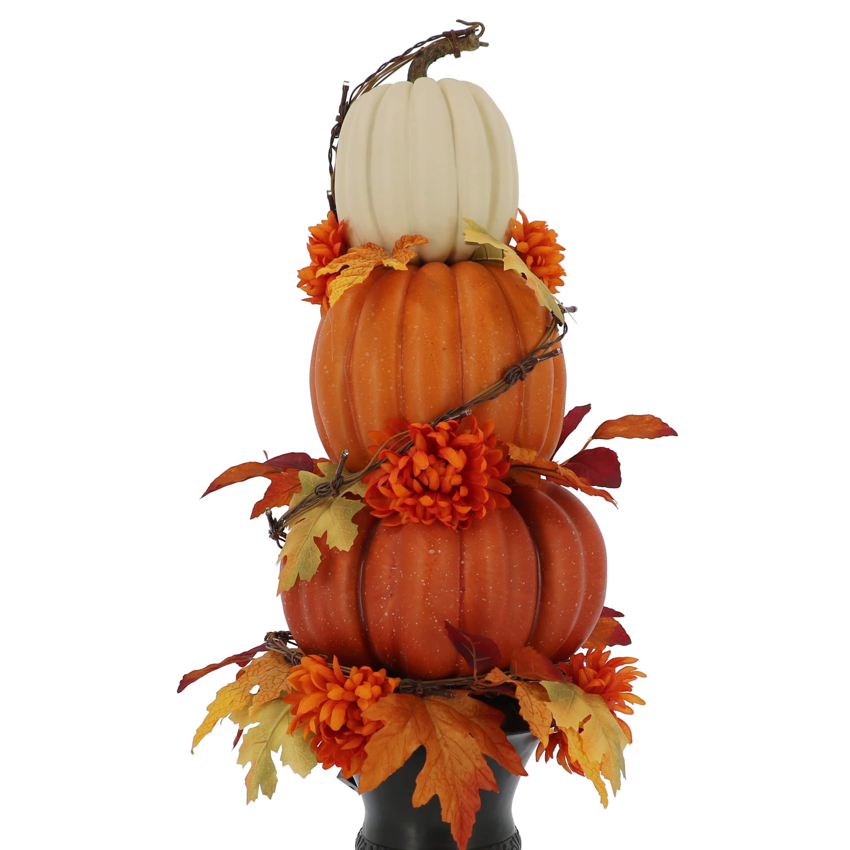 31.5&#x22; LED Premade Designer Premium Floral Pumpkin Topiary by Ashland&#xAE;
