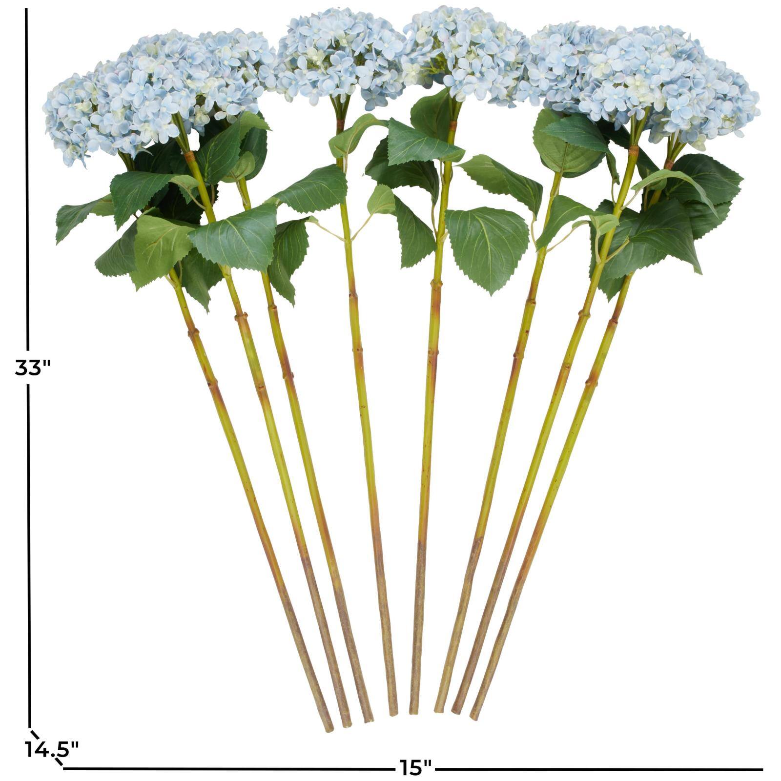 33&#x22; Blue Hydrangea Artificial Flower Stem, 8ct.