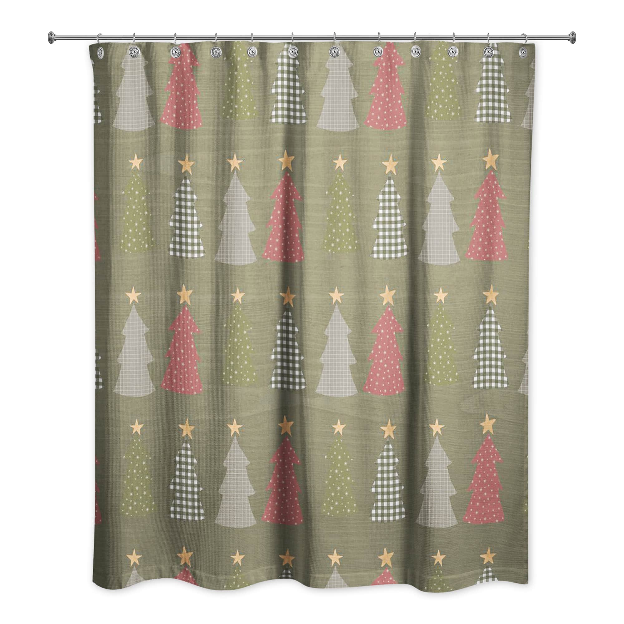 Green Tree Pattern Shower Curtain