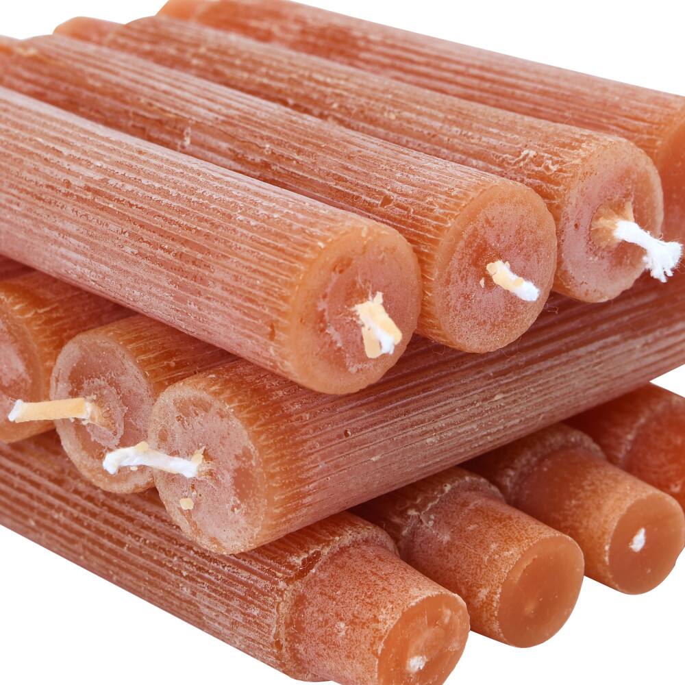 Hello Honey® 5" Spice Powder Finish Unscented Pleated Taper Candles In Box Set, 12ct.