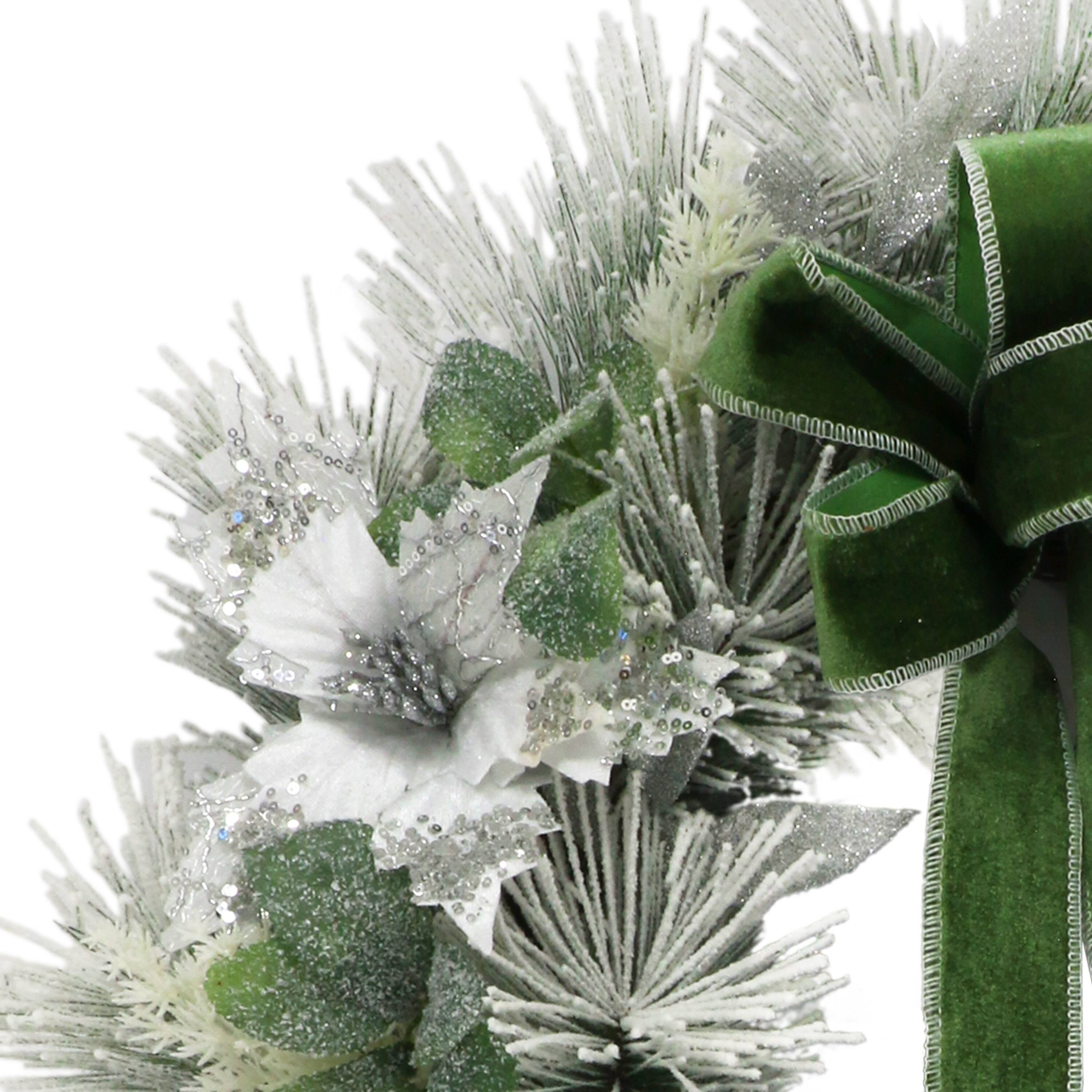 24&#x22; Adorned Flocked White Wreath