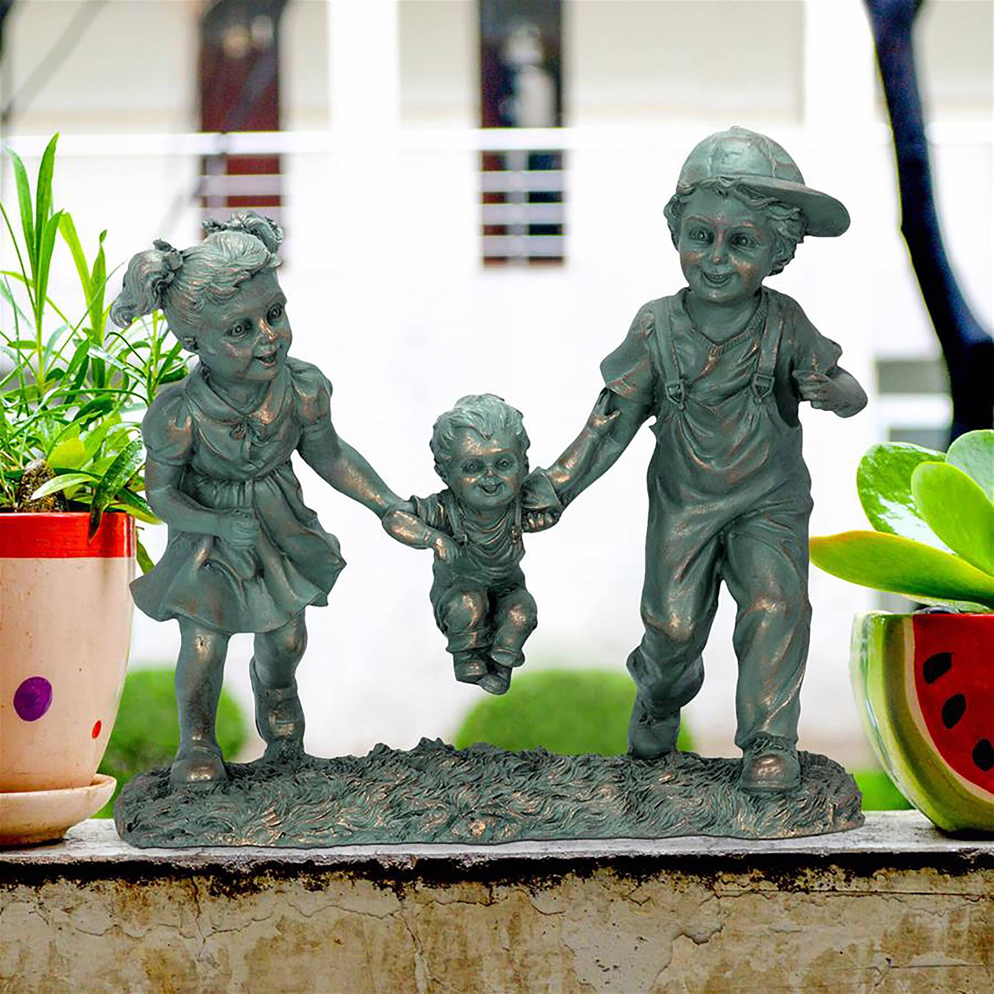 Design Toscano 12&#x22; Swing Time Children Garden Statue