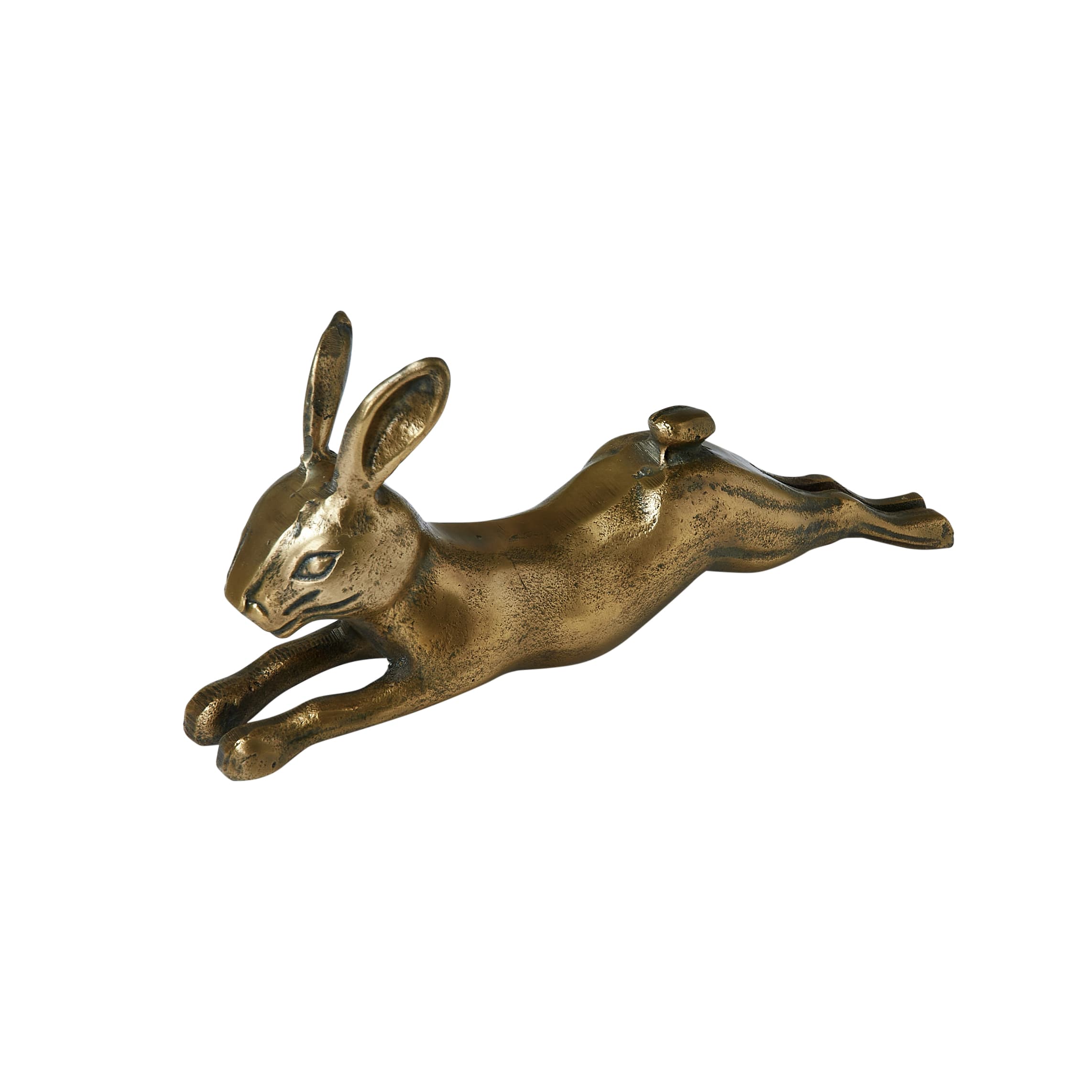 Hello Honey® 11" Antique Brass Decorative Embossed Aluminum Rabbit
