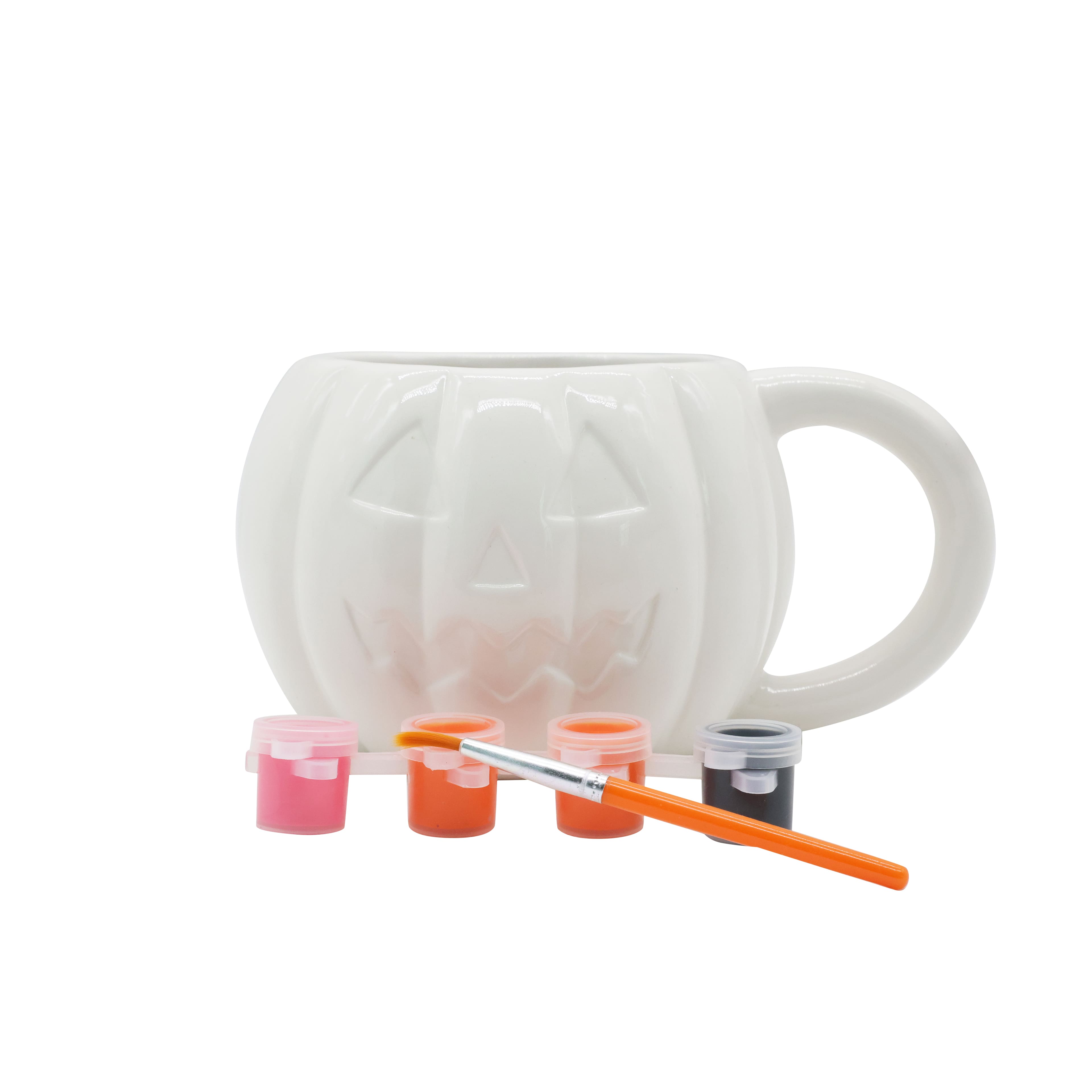 Jack-o&#x27;-Lantern Color Your Own Ceramic Mug Kit by Creatology&#x2122;